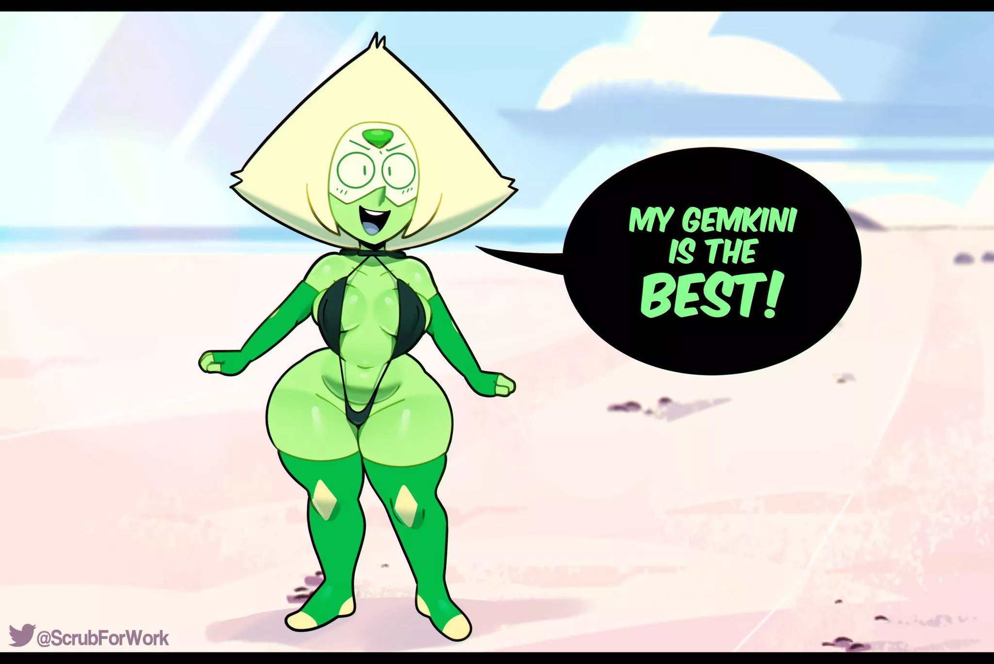 Peridotâ€™s gemkini is the best! (Art by ScrubForWork)