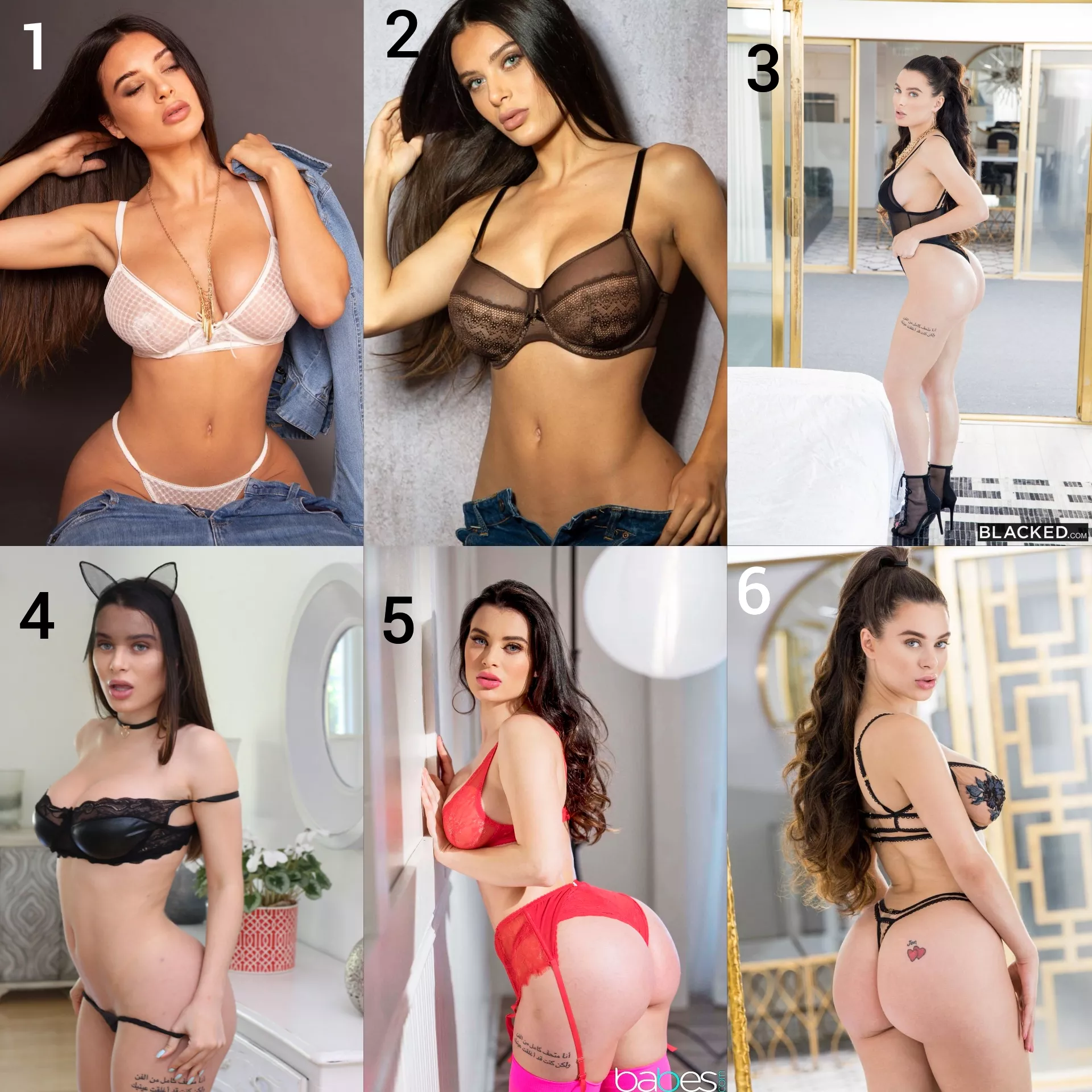 Pick your favourite Lana Rhoades lingerie.