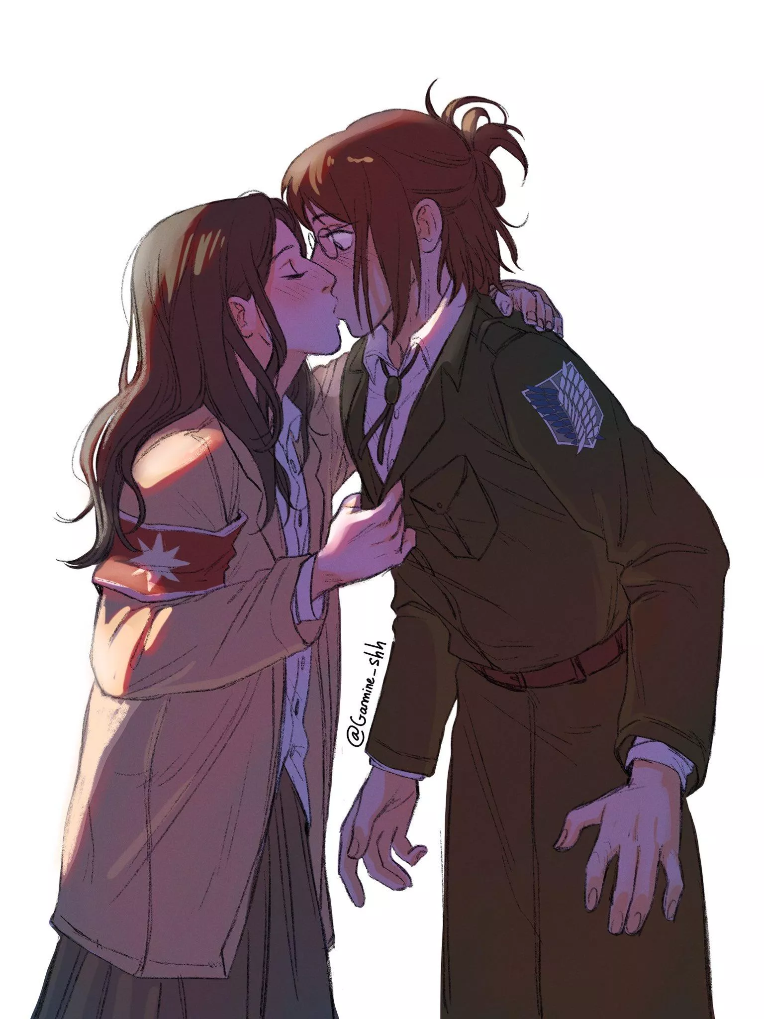 Pieck stealing a kiss from Hange (Gamine_shh) [Attack on Titan]