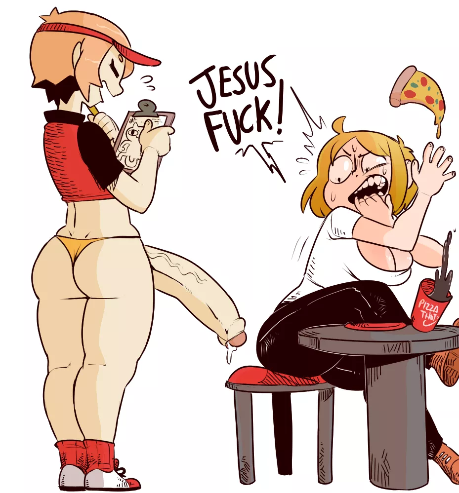 Pineapple Showing His Sausage To A Surprised Customer (nuclearwasabi)