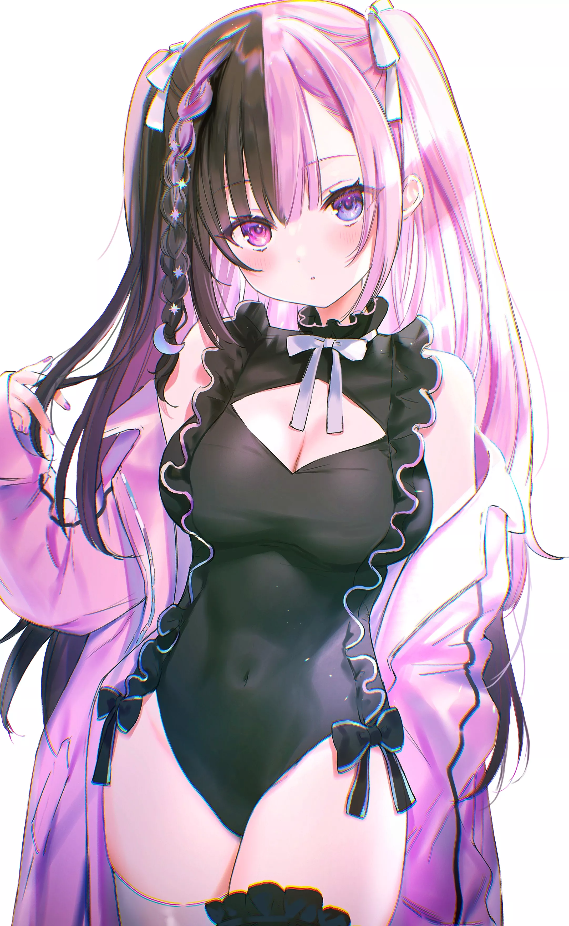 Pink And Black Frilled Leotard Girl (Nekoyashiki Pushio ) [Original]