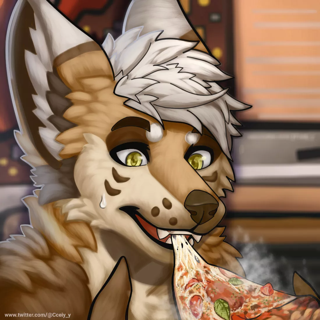 Pizza time ðŸ•ðŸƒ - New artwork comission - art by me on Twitter(@Cceiy_y)