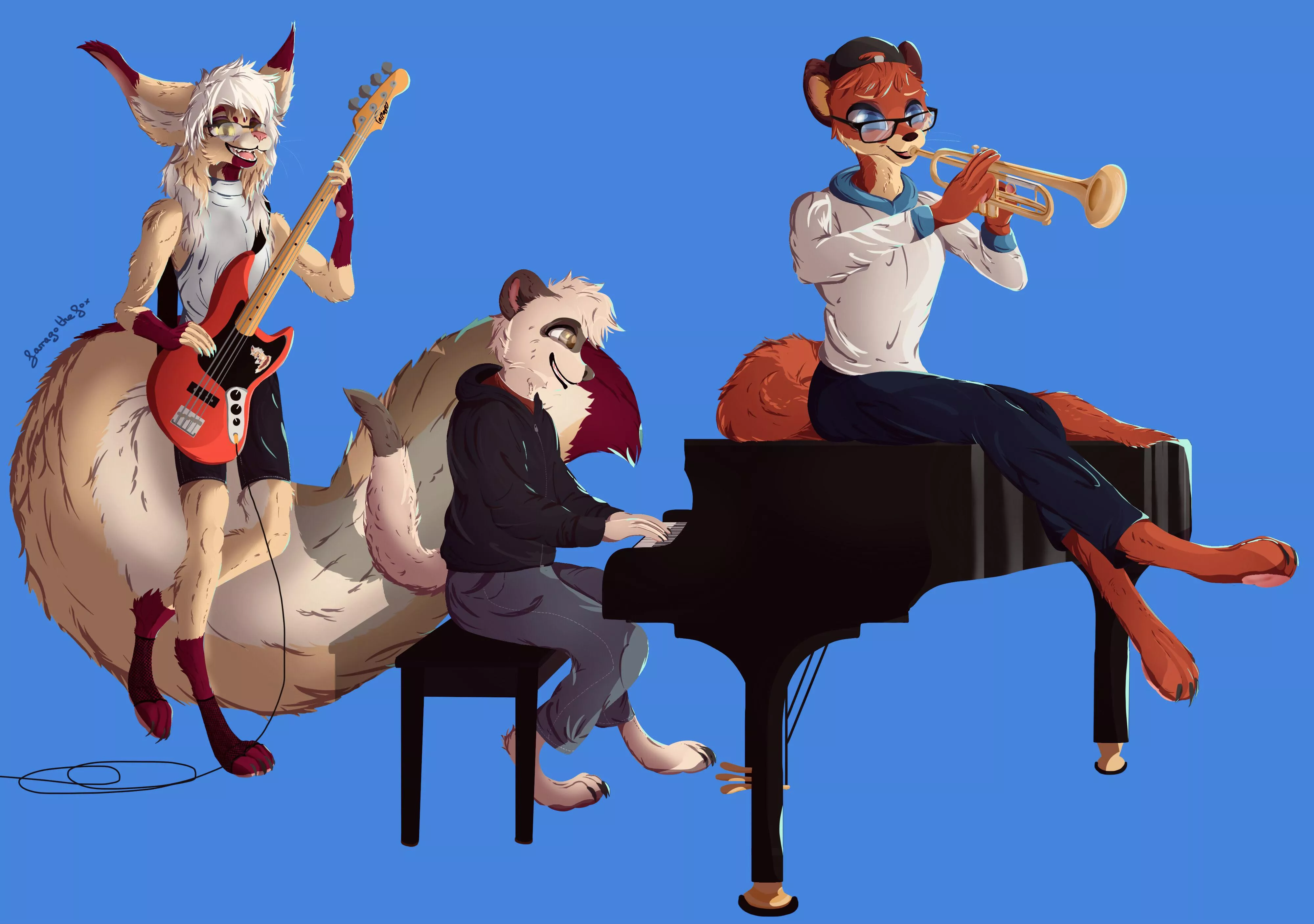 Playing with friends (art by me)