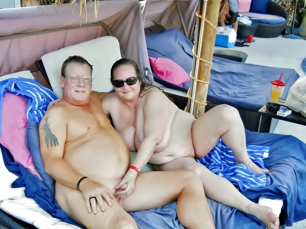 Plump nudist getting handsy