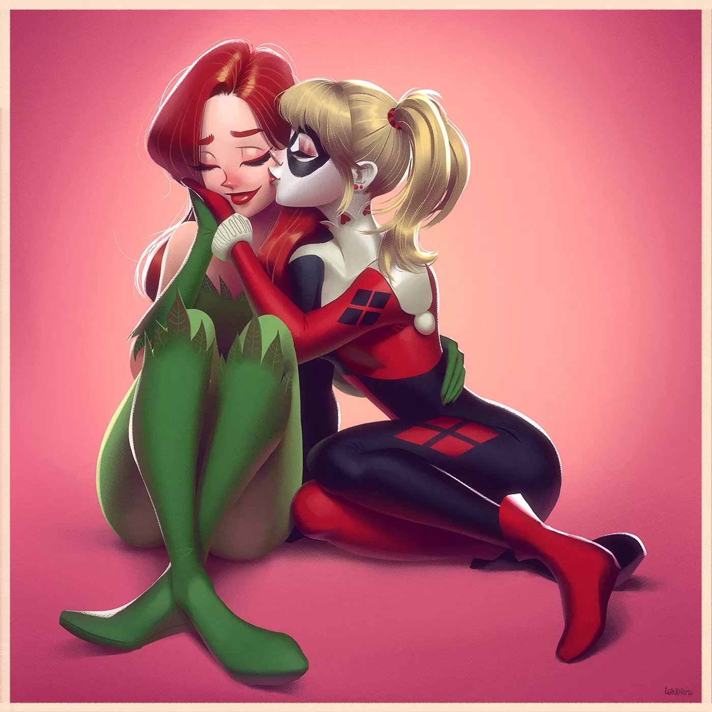 Poison Ivy <3 Harley Quinn by Leandro Franci