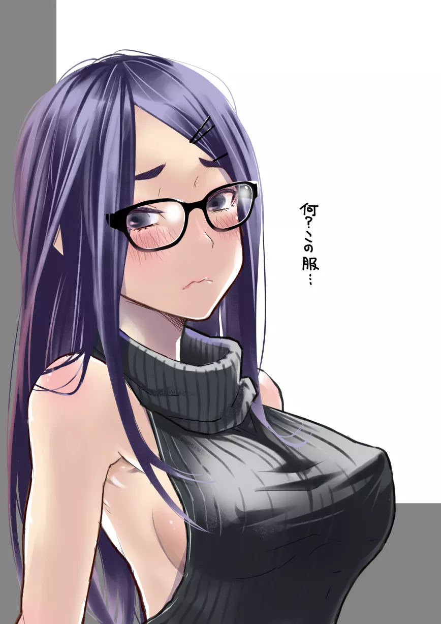 Poking through her sweater (MATSU★ダイナソー)