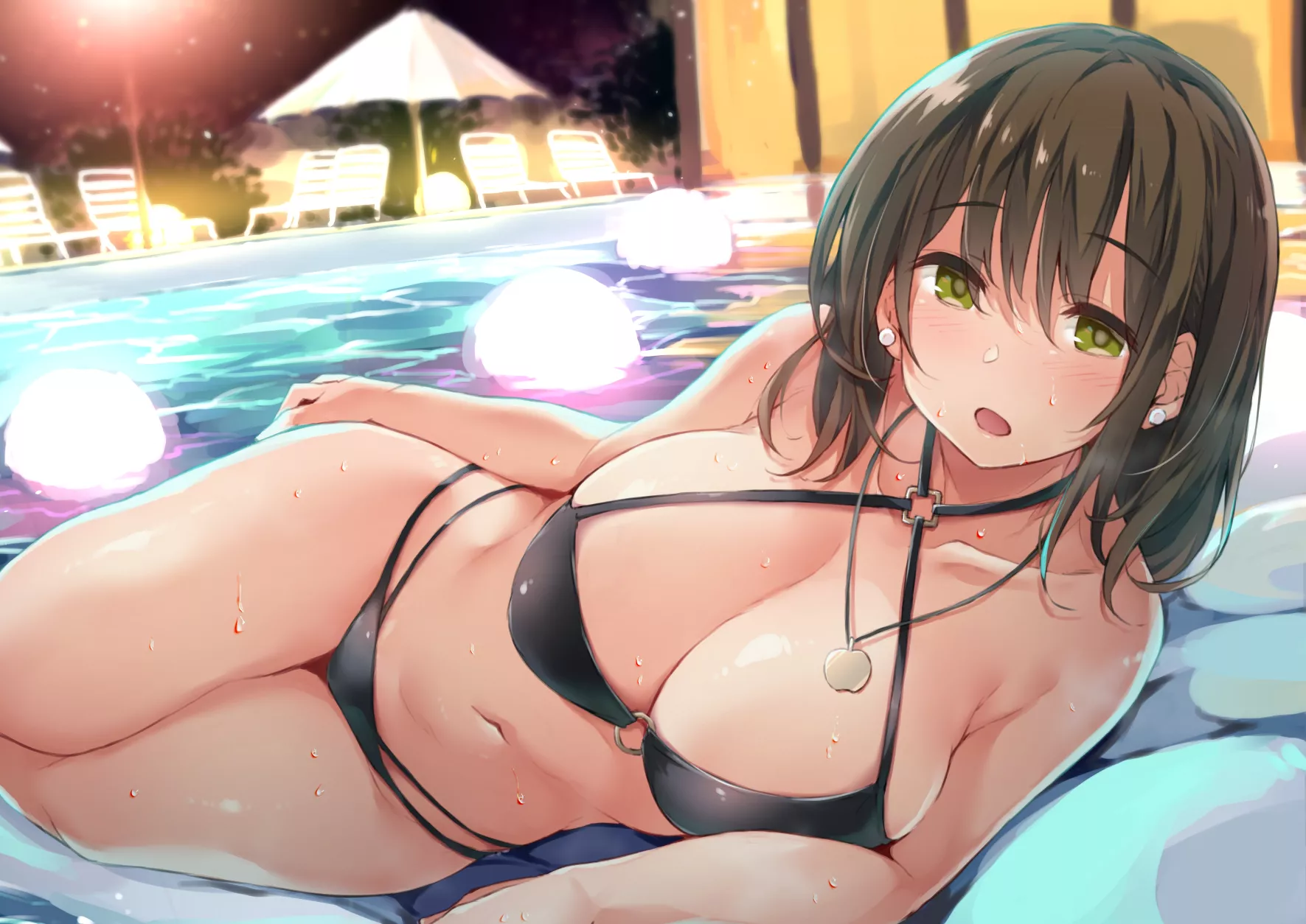 Pool at night [Artist's Original]