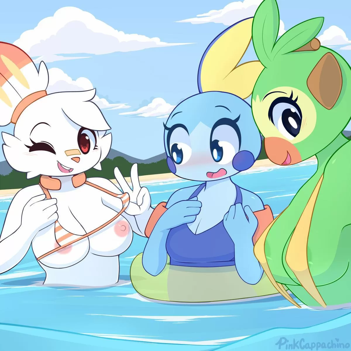 Pool party! (pinkcappachino)