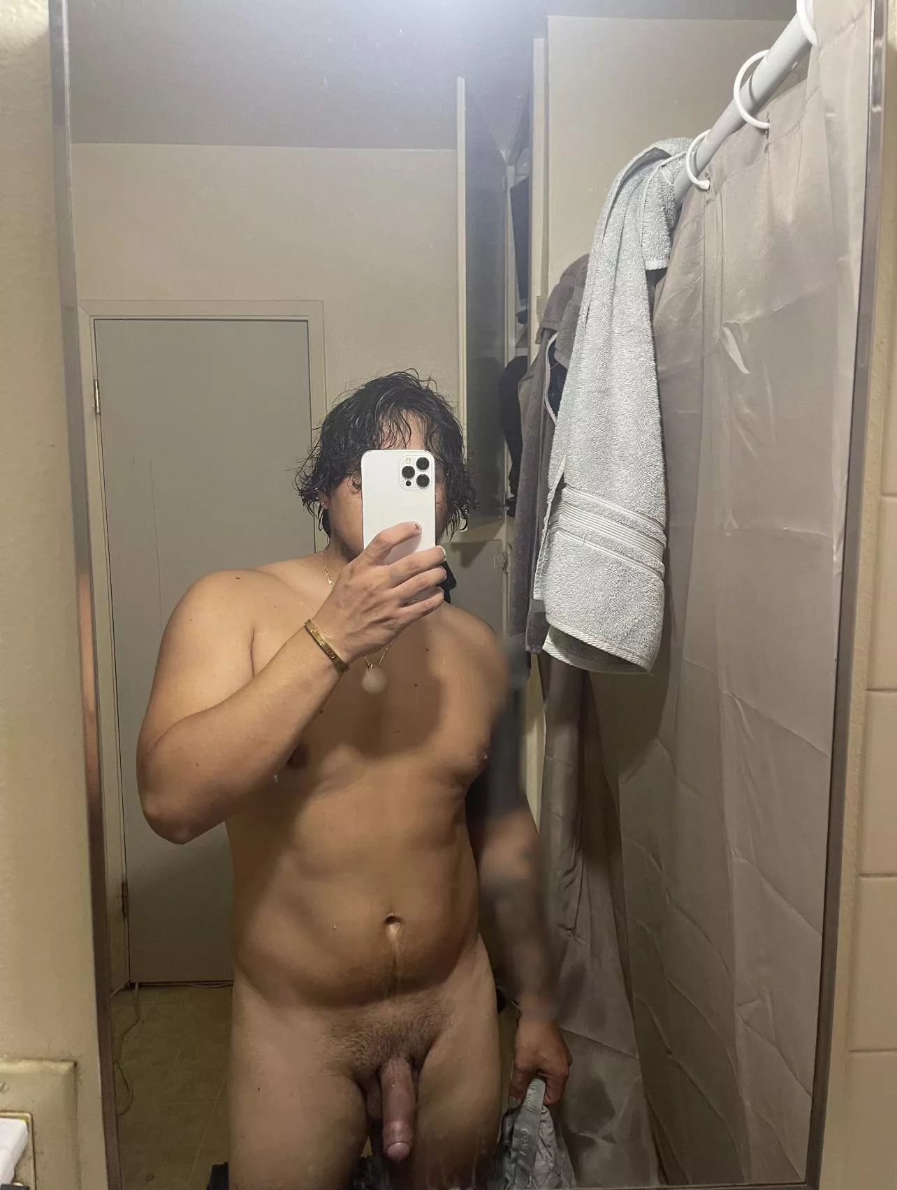 Post gym shower.