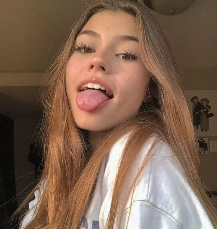 pretty face and tongue