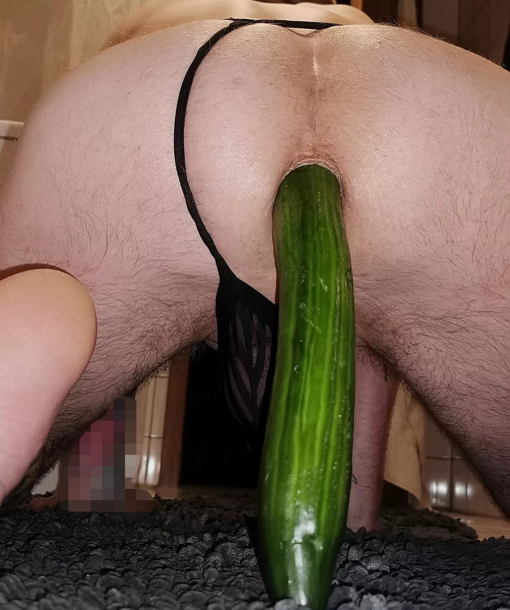 Pretty thick the cucumber for my tight ass 🙈