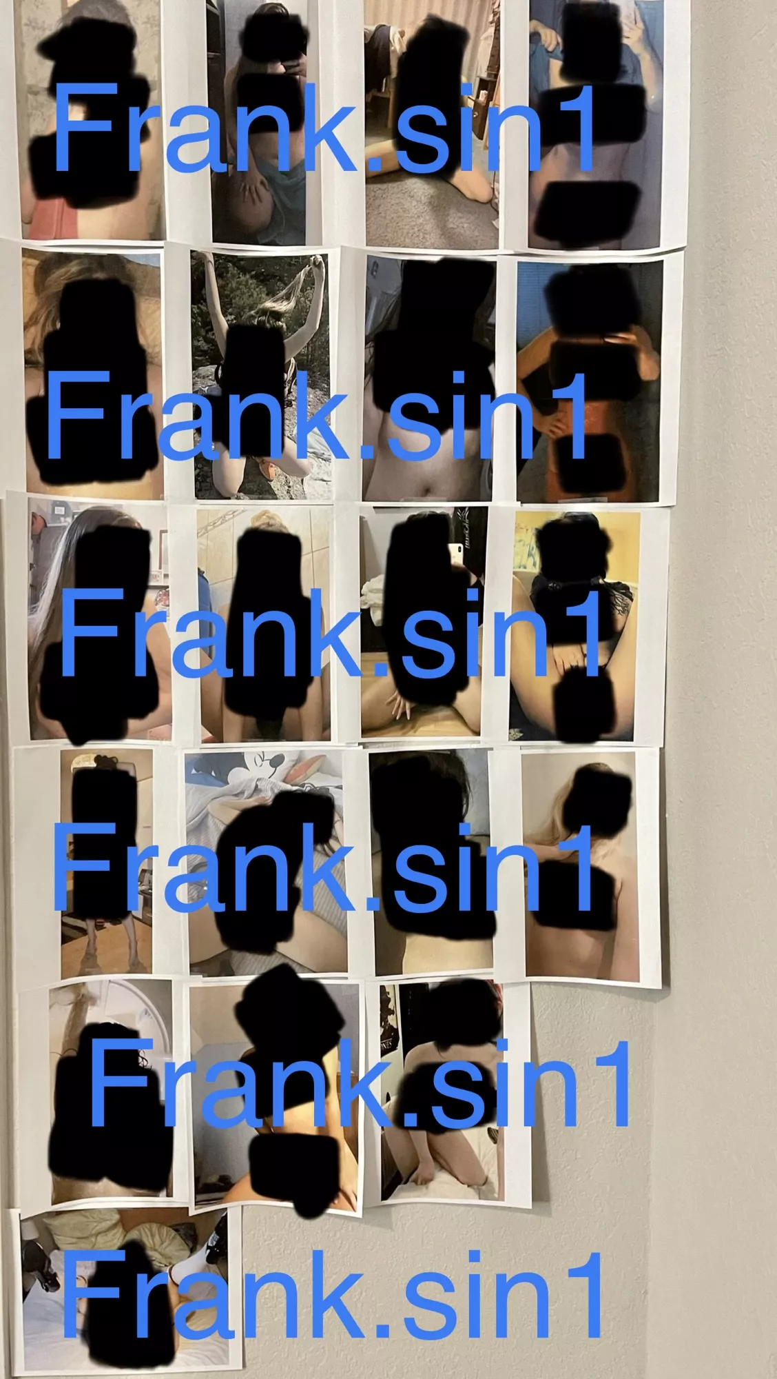 Printing nudes and sticking them on a wall till it’s full of nudes. It’s filling up! HMU if you want to add your girl/gf/wife kik frank.sin1