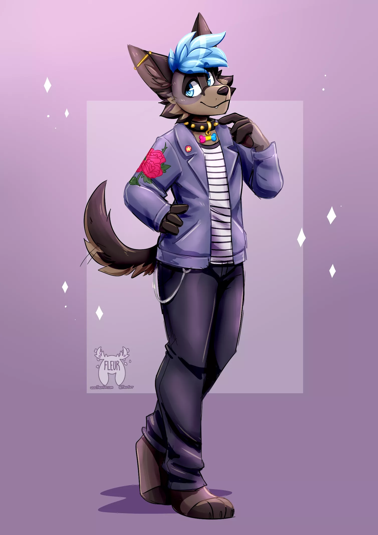 Punk doggie (Art by me: @Fleurfurr on twitter)