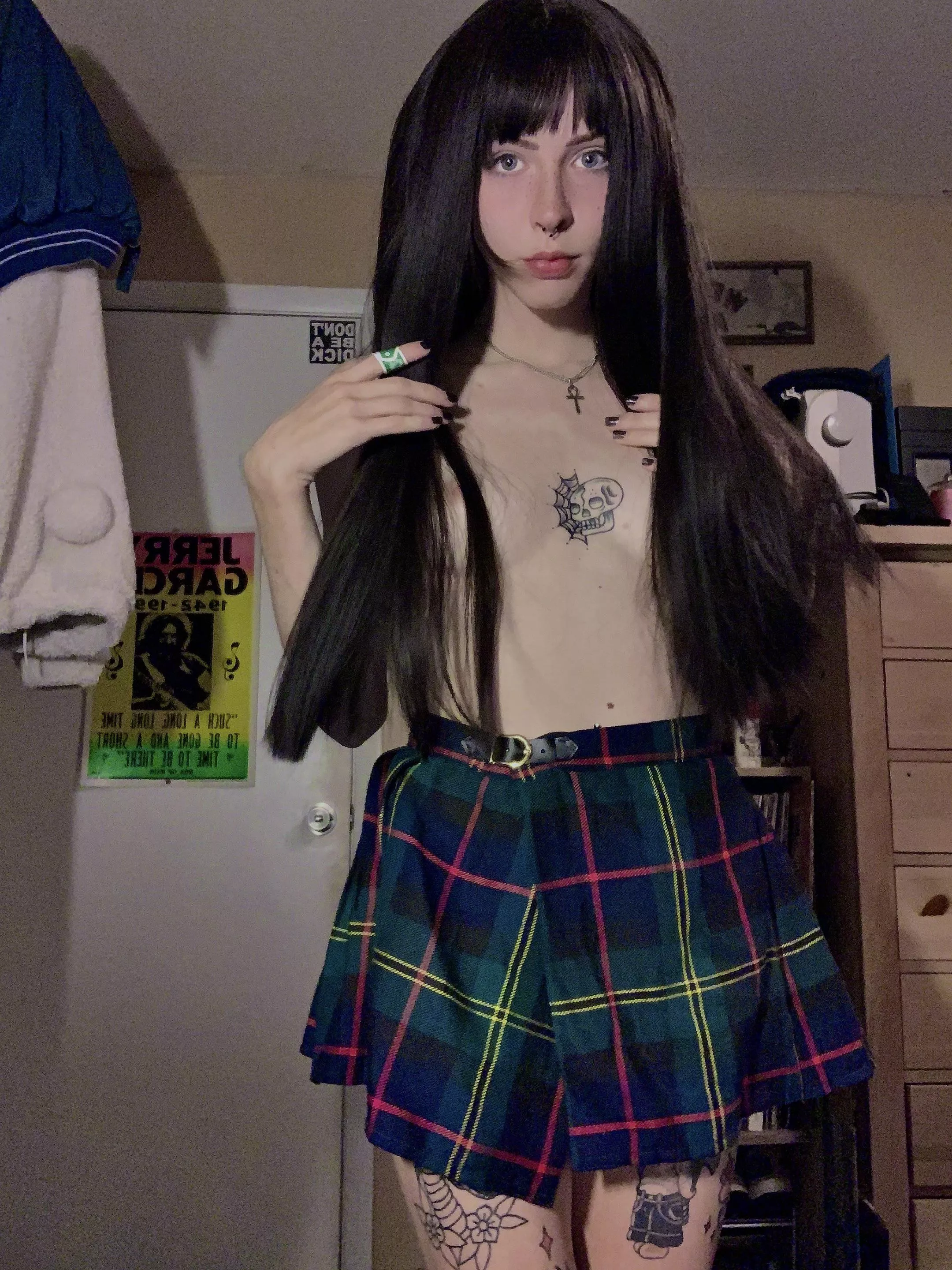 punk girl vs. tartan skirt