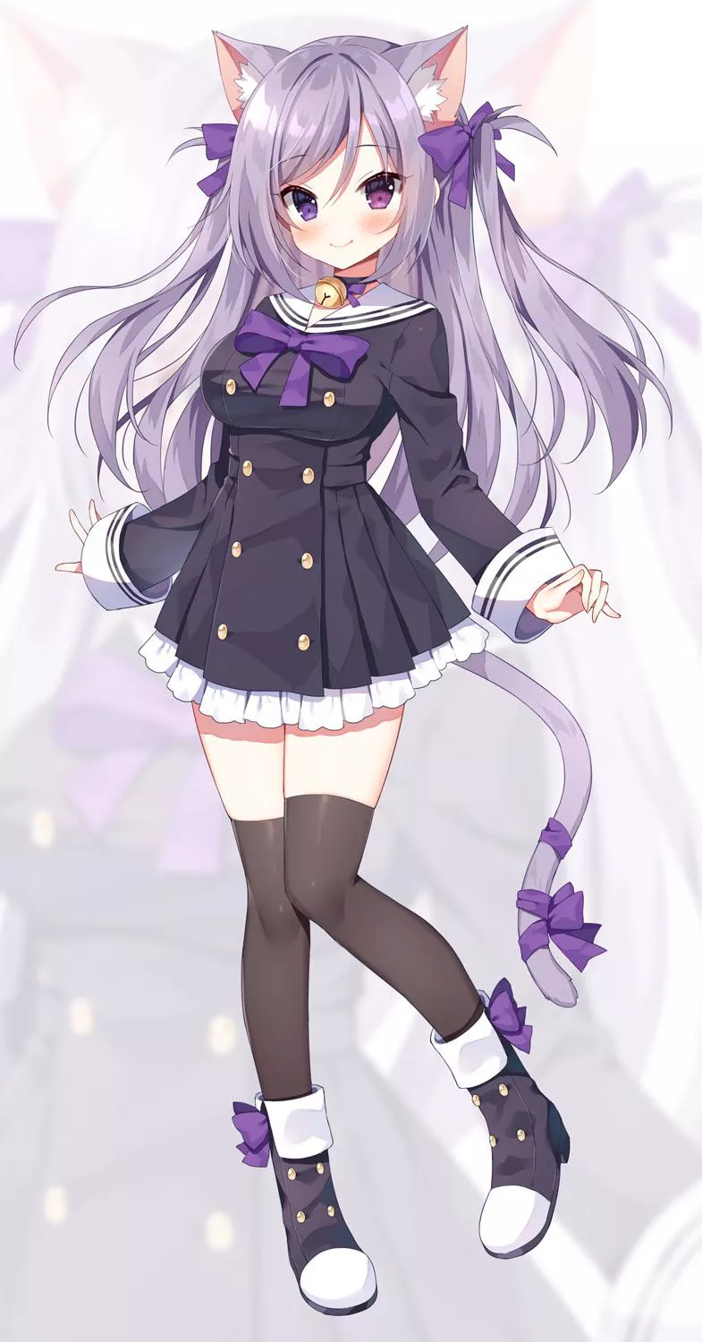 Purple-haired catgirl