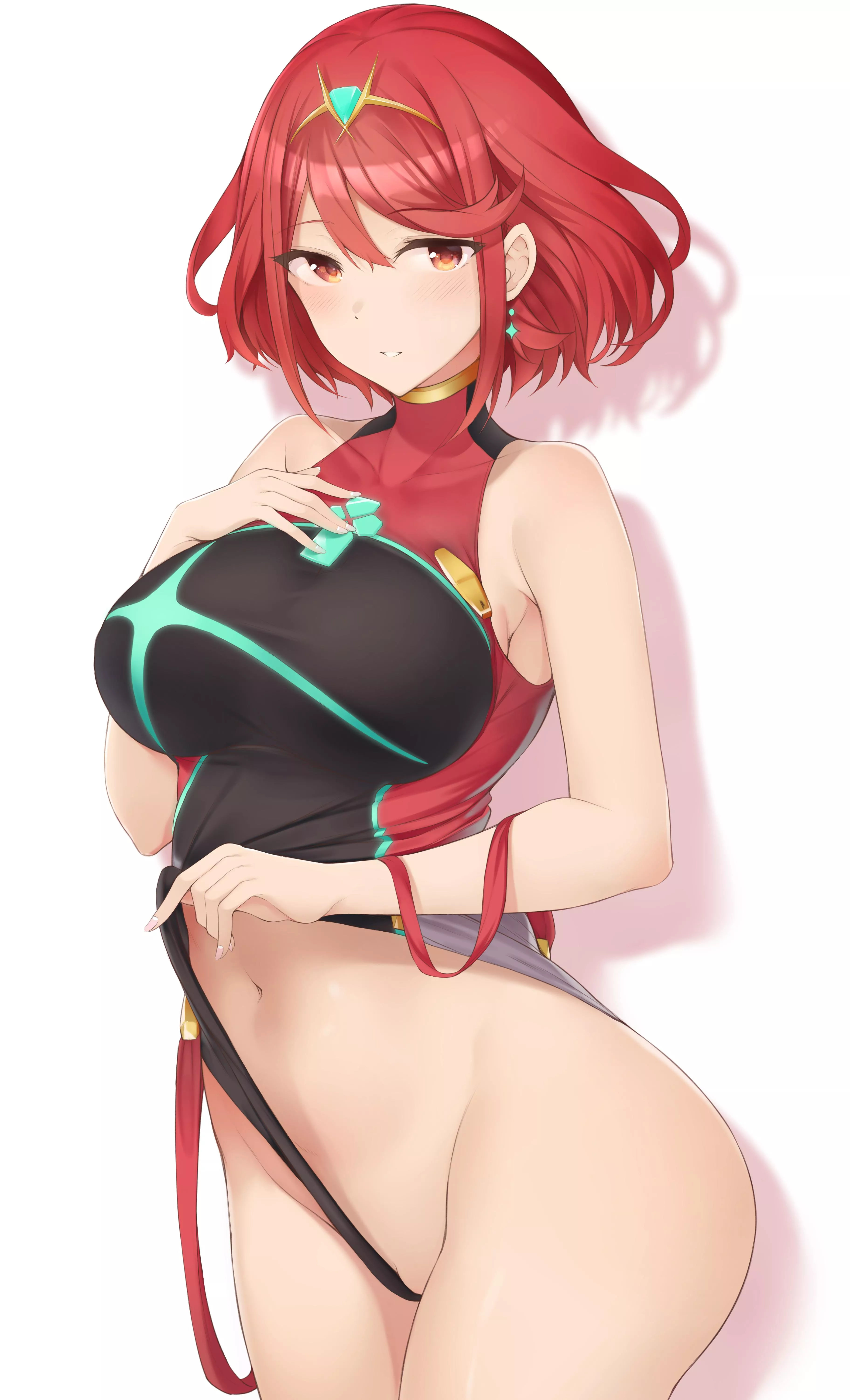 Pyra Pulling Her Leotard Up (Tetora) [Xenoblade]