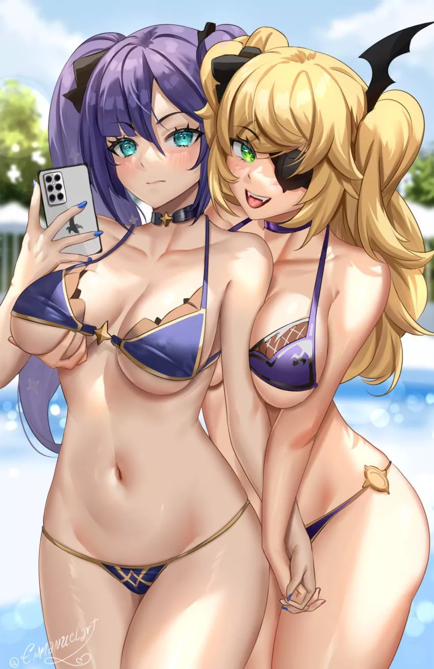 Rare bikini pic of Mona and Fischl