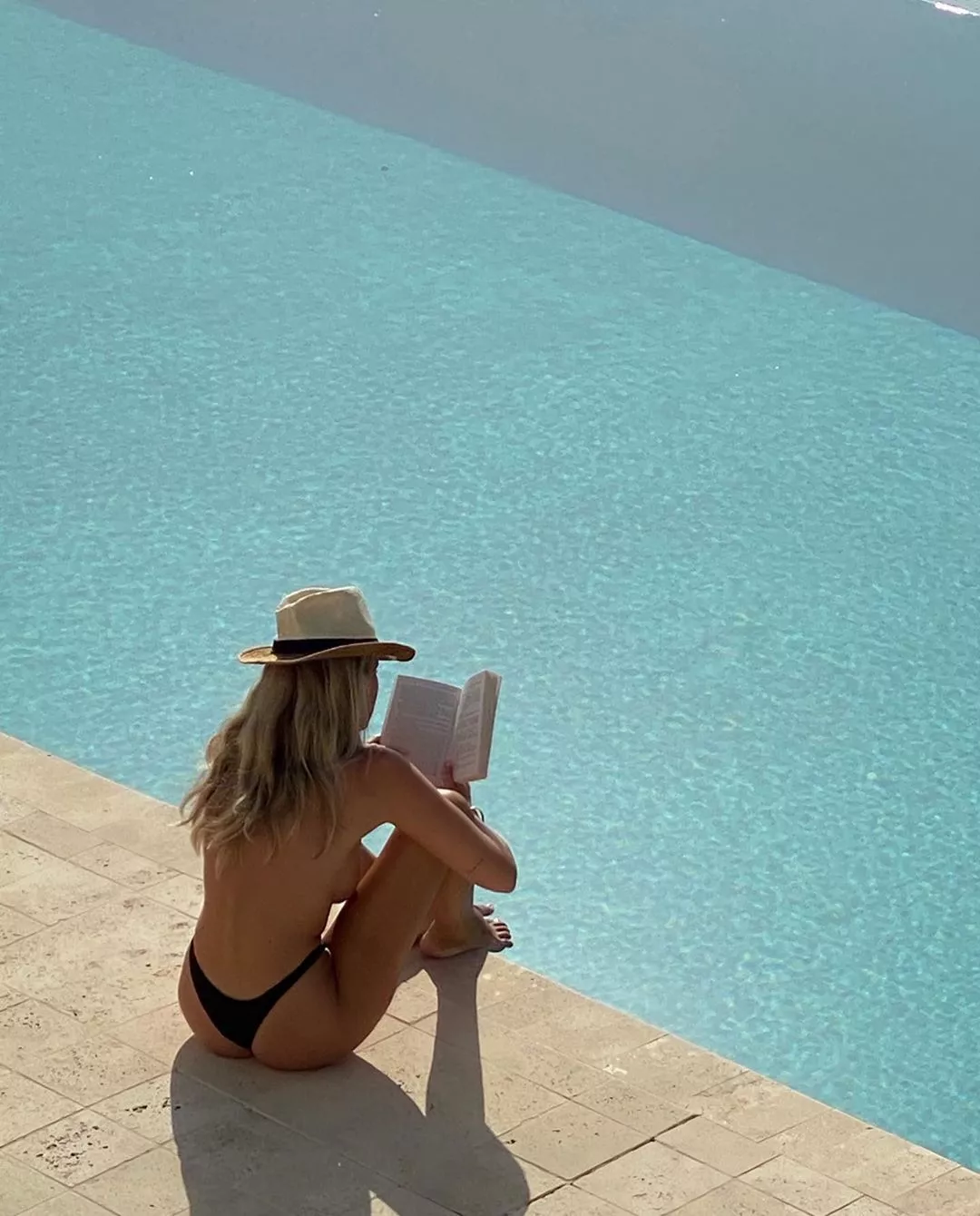 Reading by the pool