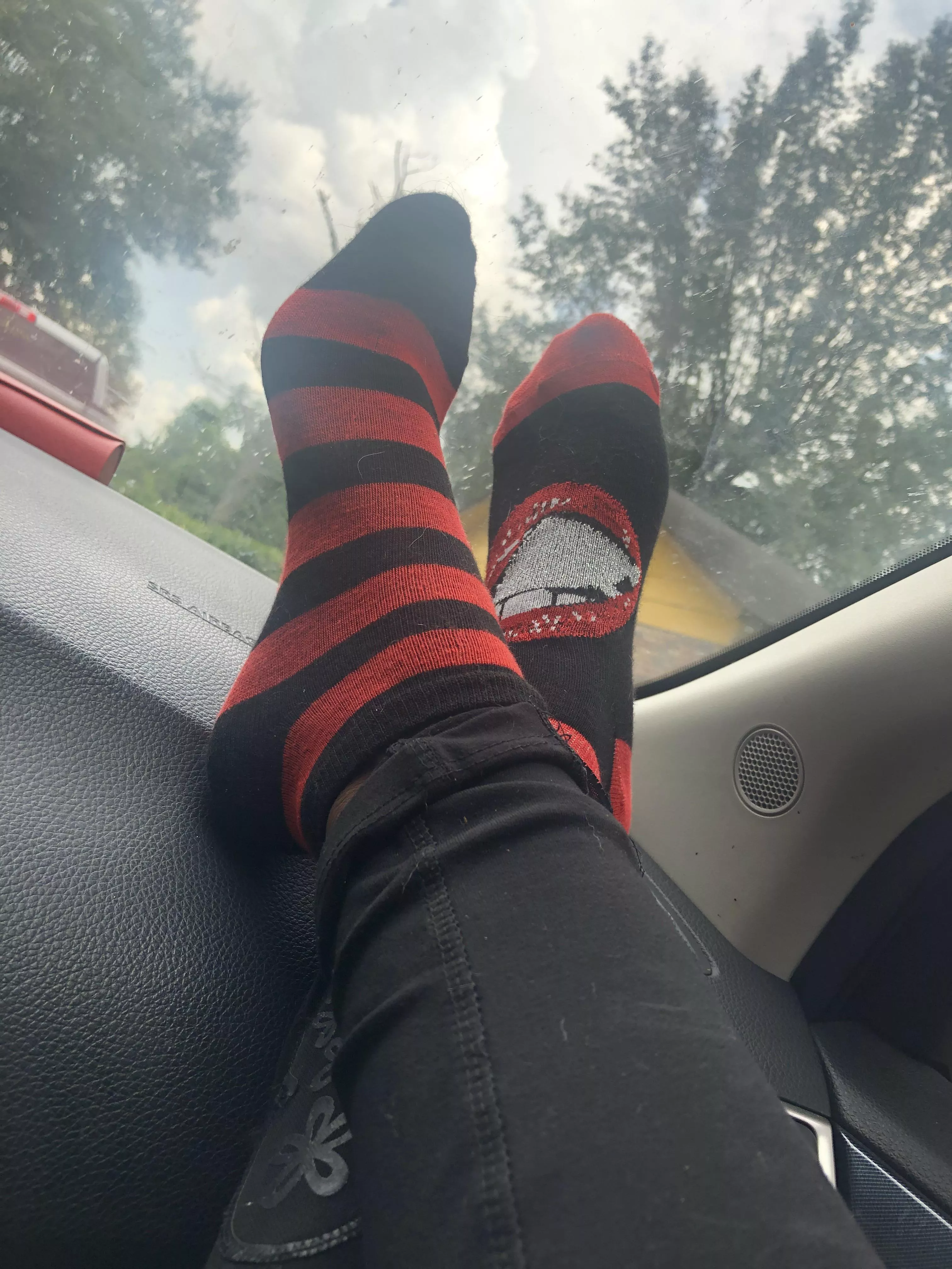 Red and black ankle socks ✨