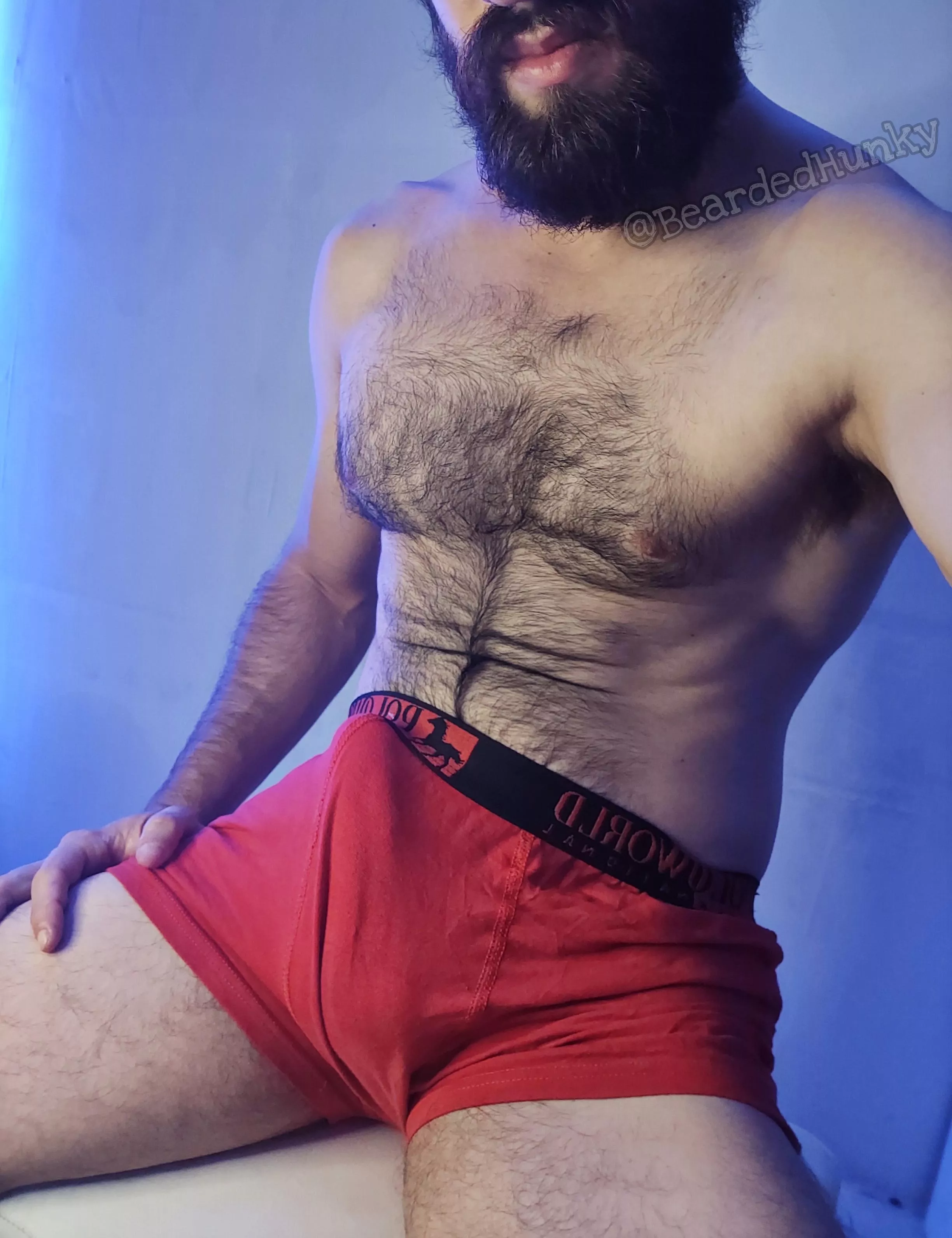 Red compression shorts bulge 😈