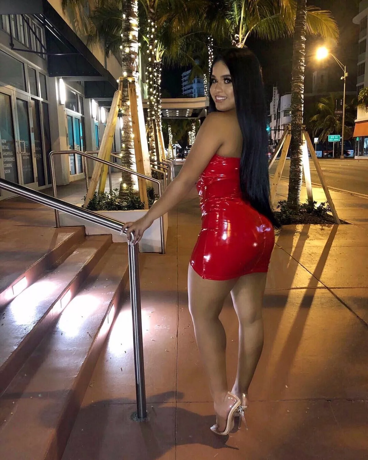 Red latex dress for this night