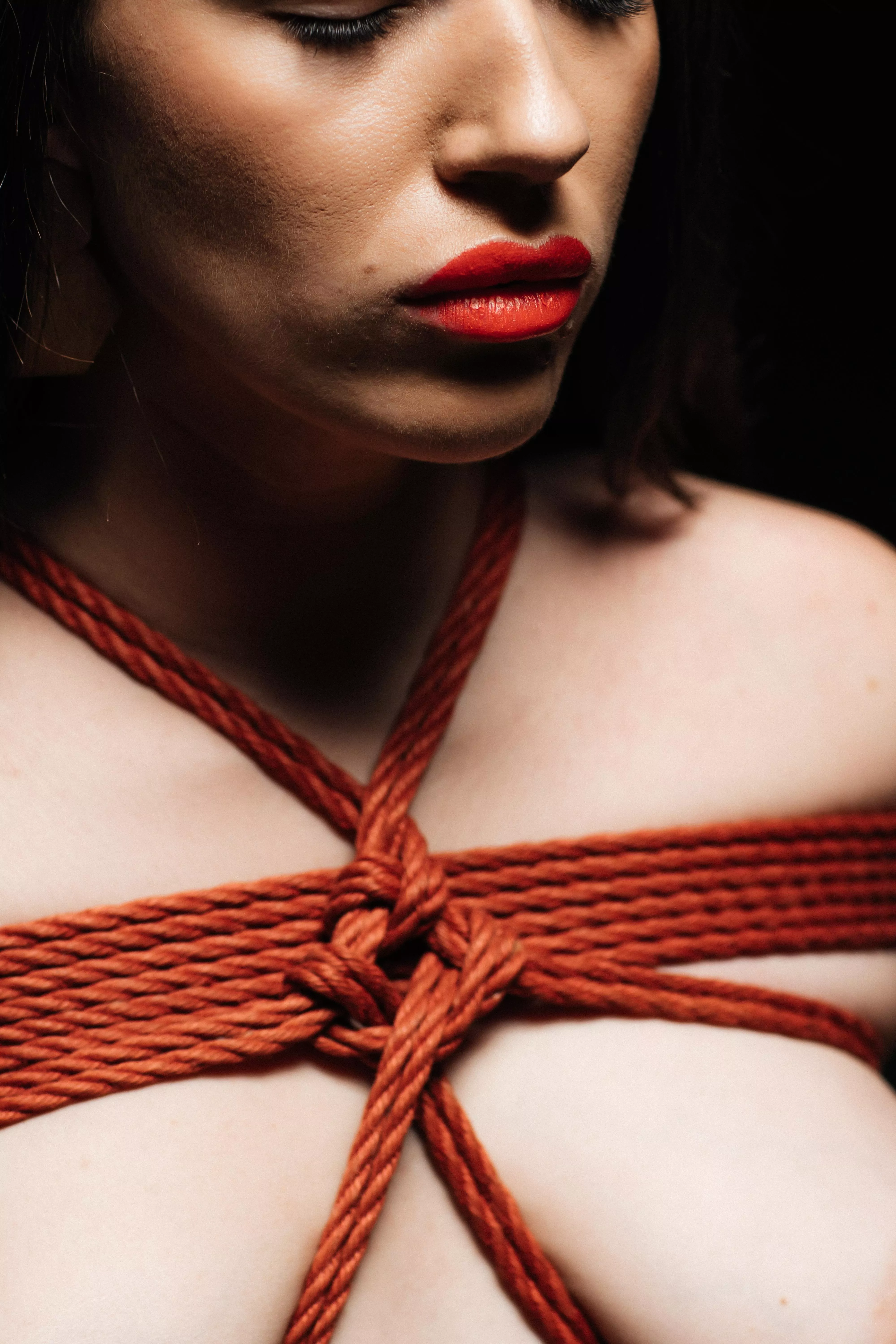 Red lips red ropes and serenity