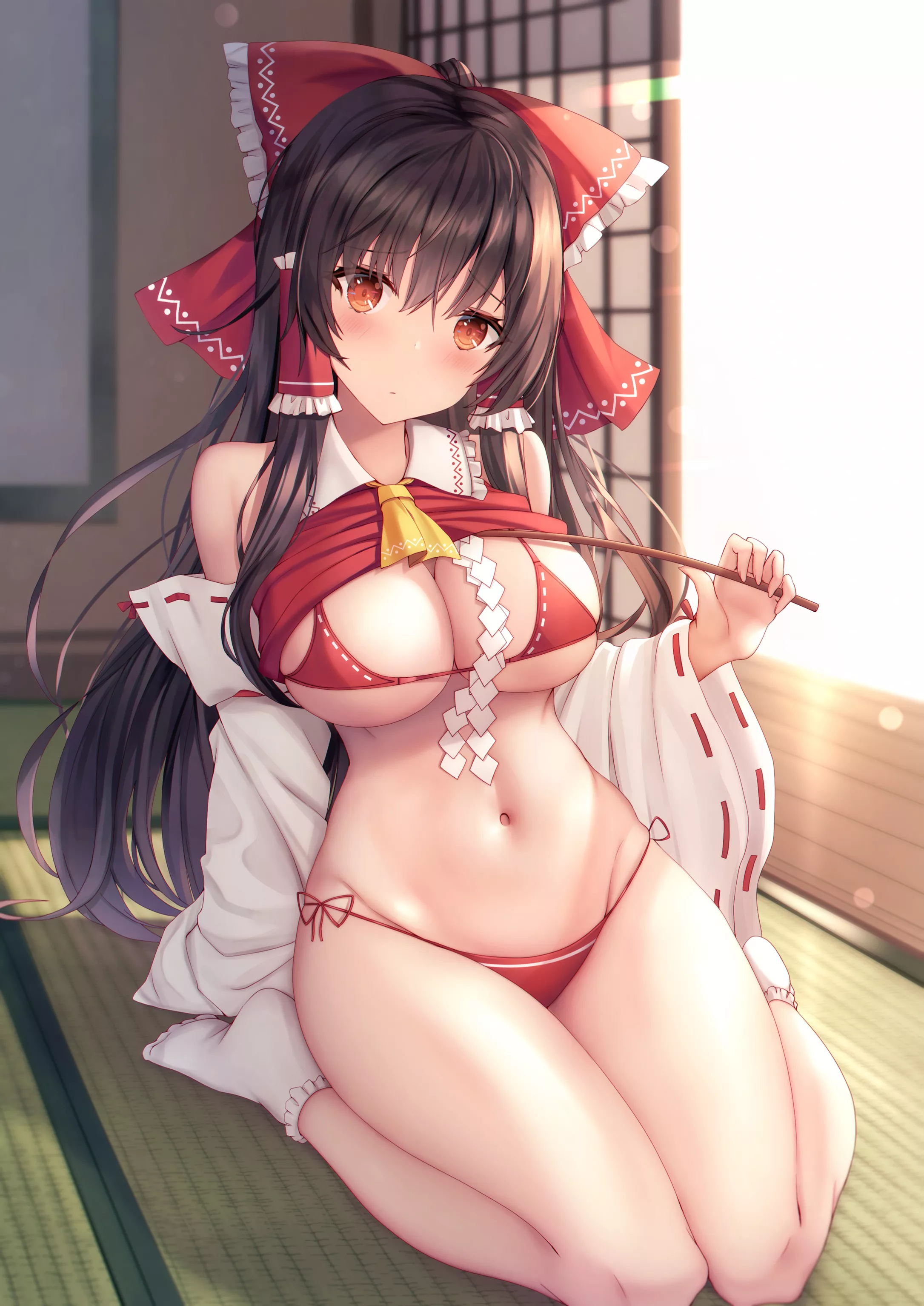 Reimu showing off her lingerie