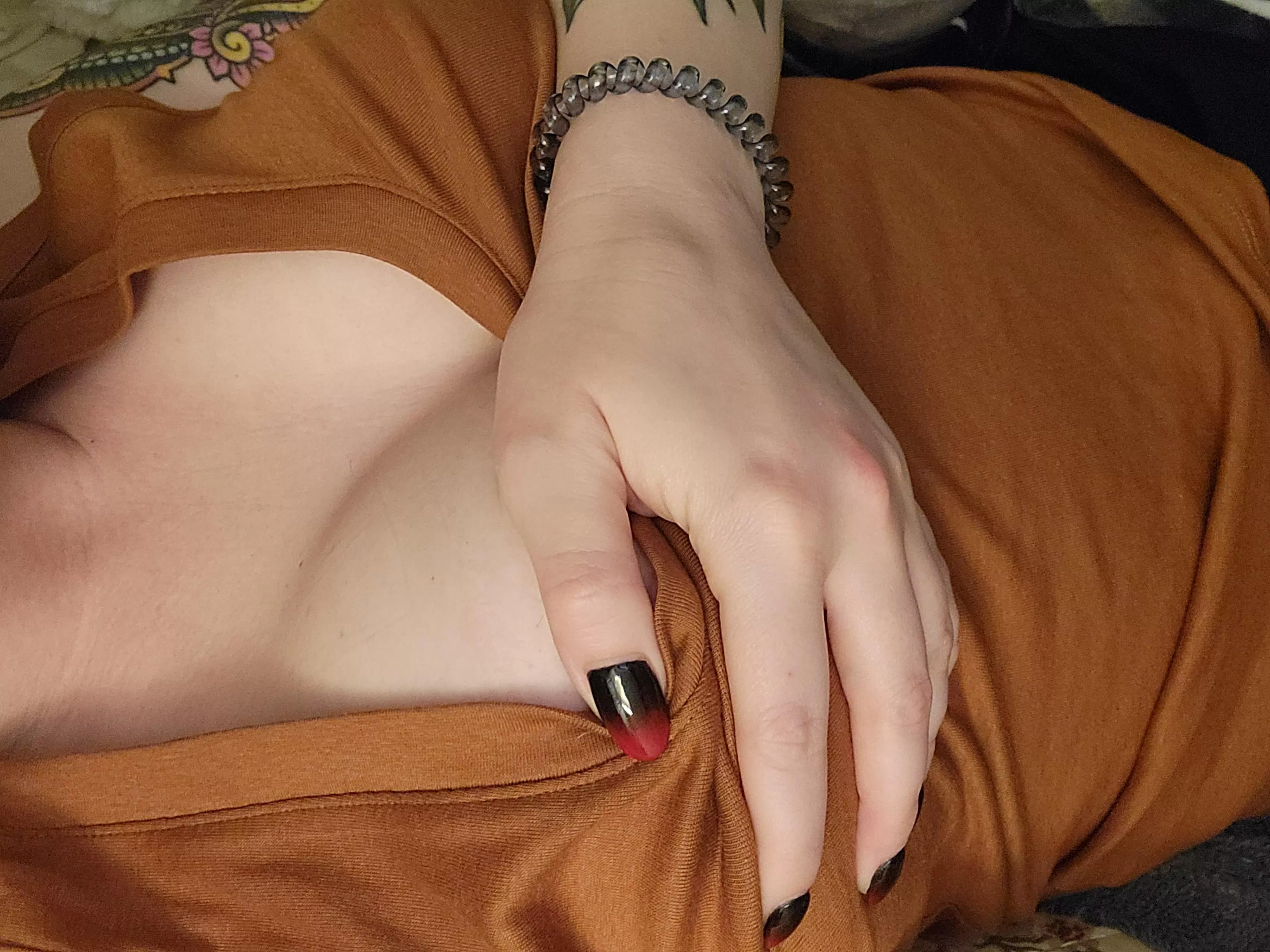 Relaxing in bed. [F]