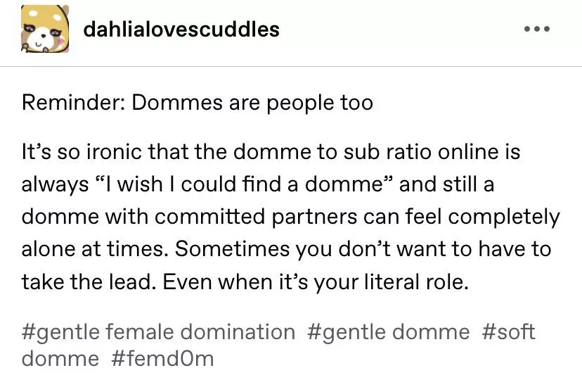 Reminder: Dommes are people too