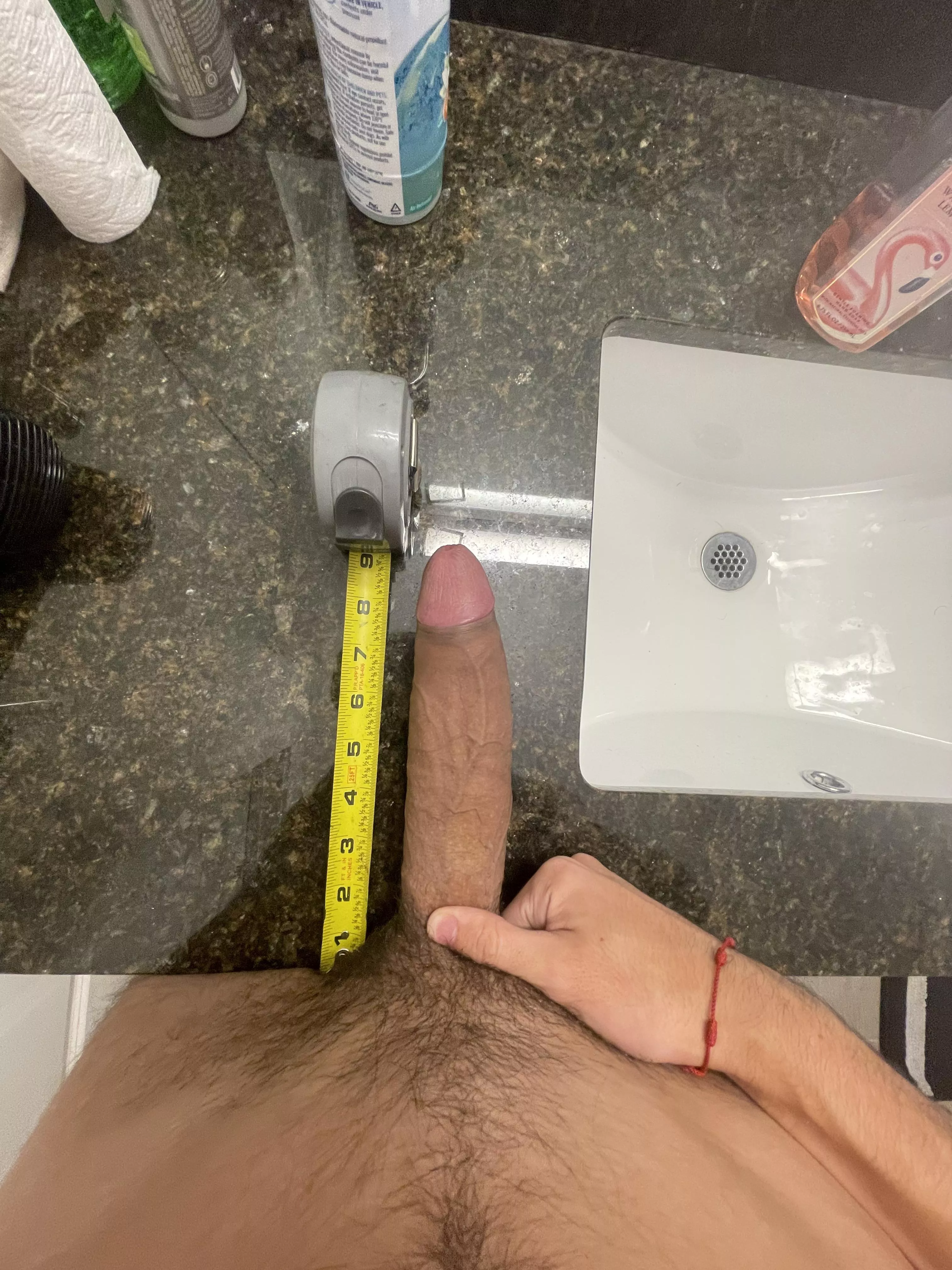 Revealing the size of my cock