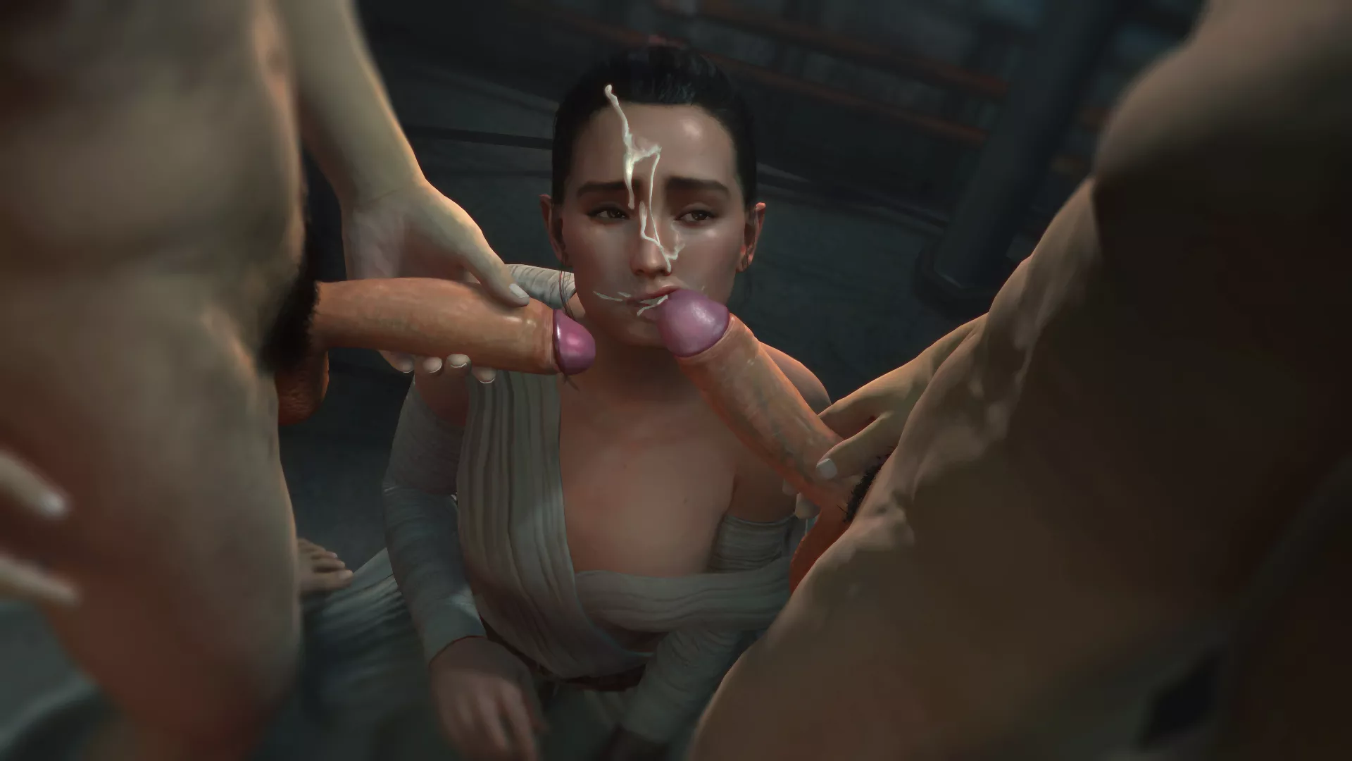 Rey gets facialized (NEGATIVECORE/NCore) [Star Wars]