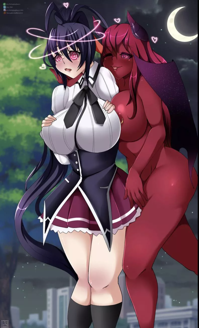 Rias and Akeno (enethelightningdancer)