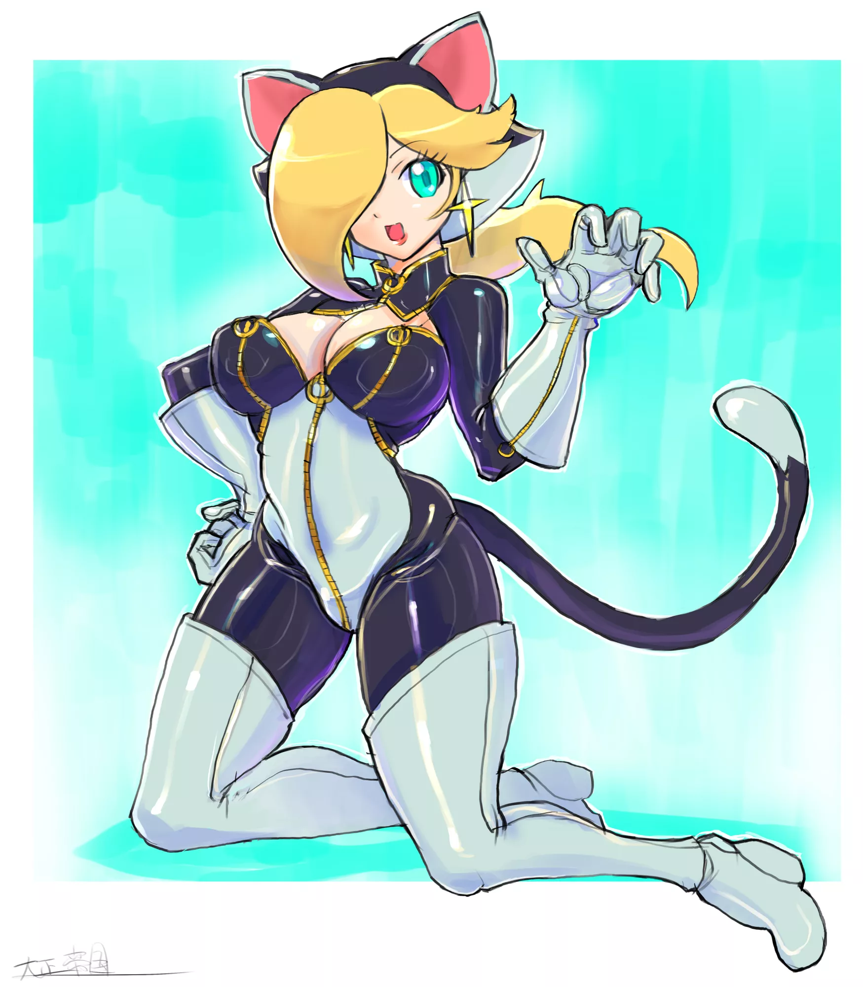 Rosalina wearing Panther's bodysuit. (大正帝国)