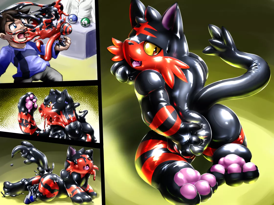 Rubber Ball Of Flame [M Human -> M Latex Litten, Rubber/Latex] by tonde