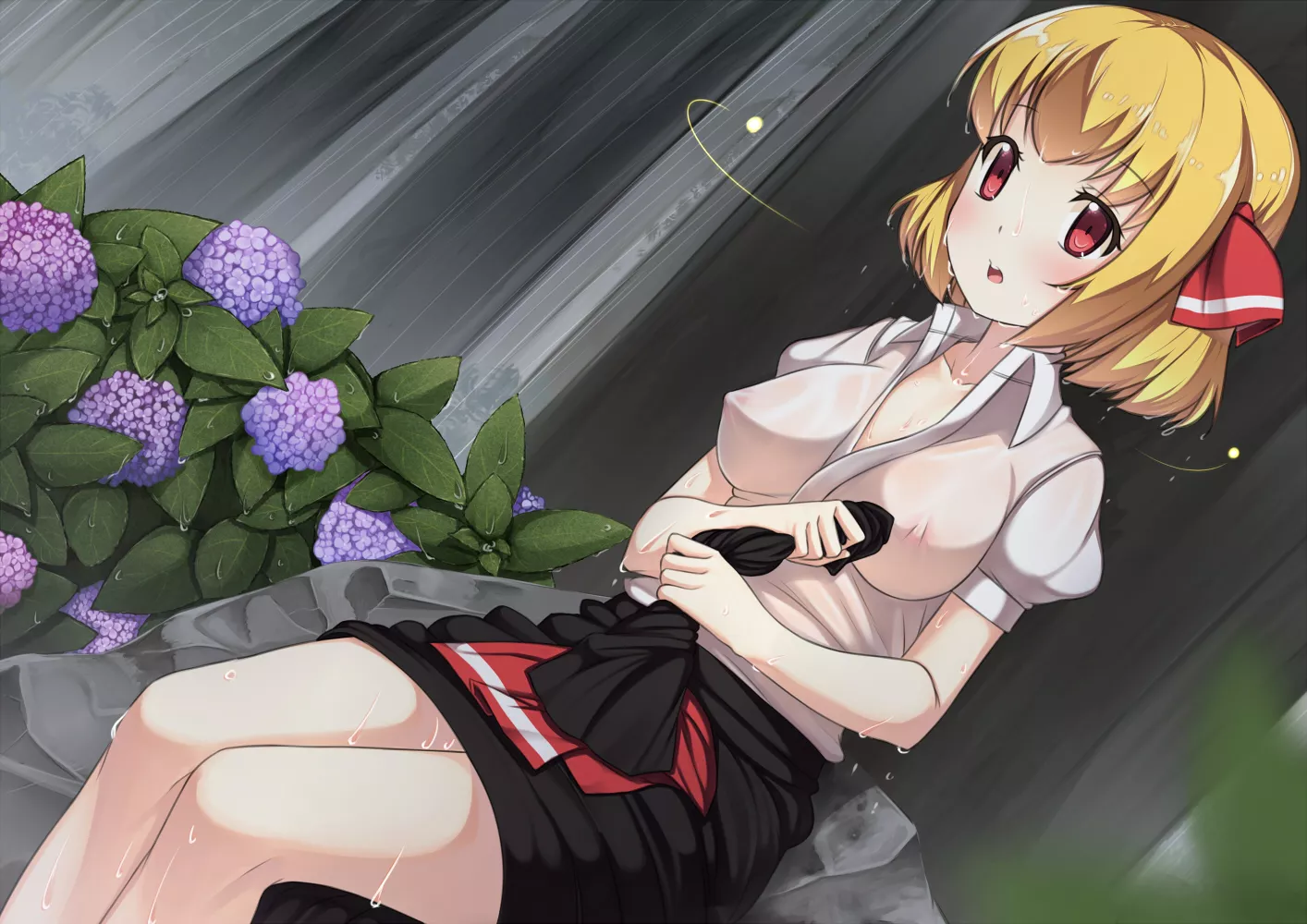 Rumia got caught in the rain [Ecchi]