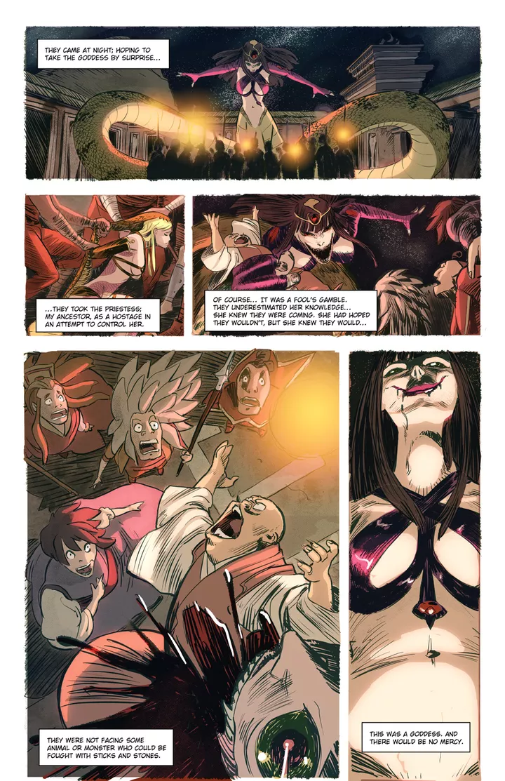 Sacrifice for the Goddess [Artist: Raffaele Ricciardi/Ruben Curto] (giantess, oral vore, multiple prey, monster girl) *COMIC PREVIEW*