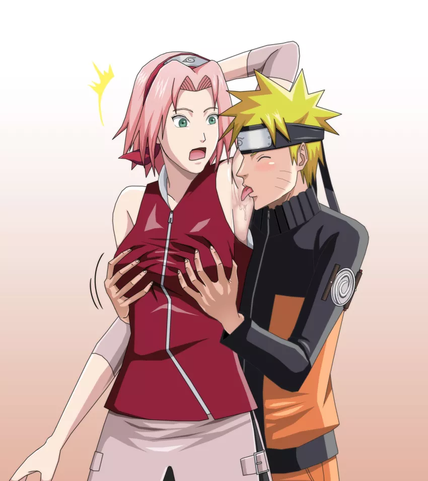 Sakura getting groped and licked