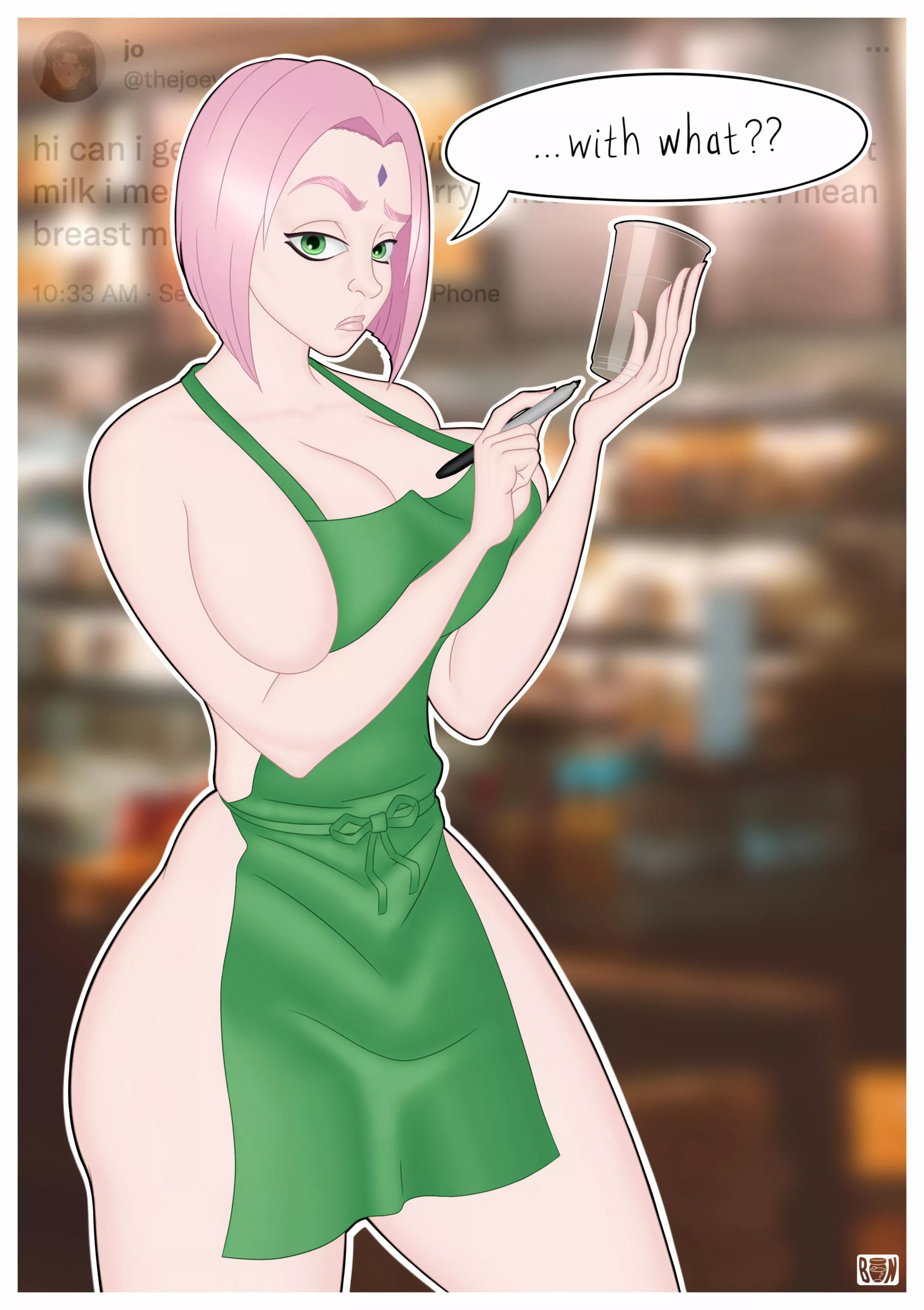 Sakura serving a special blend (BottledNeon)