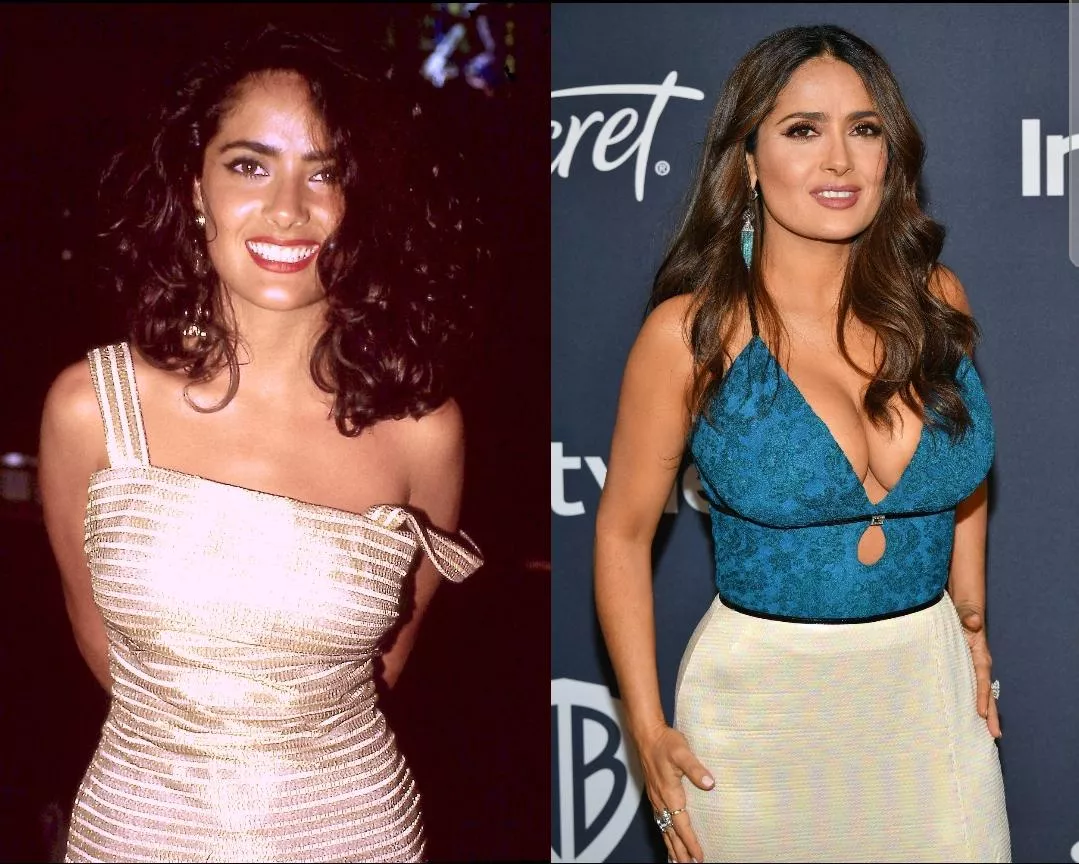 Salma Hayek 🥵💦 1990 vs 2020