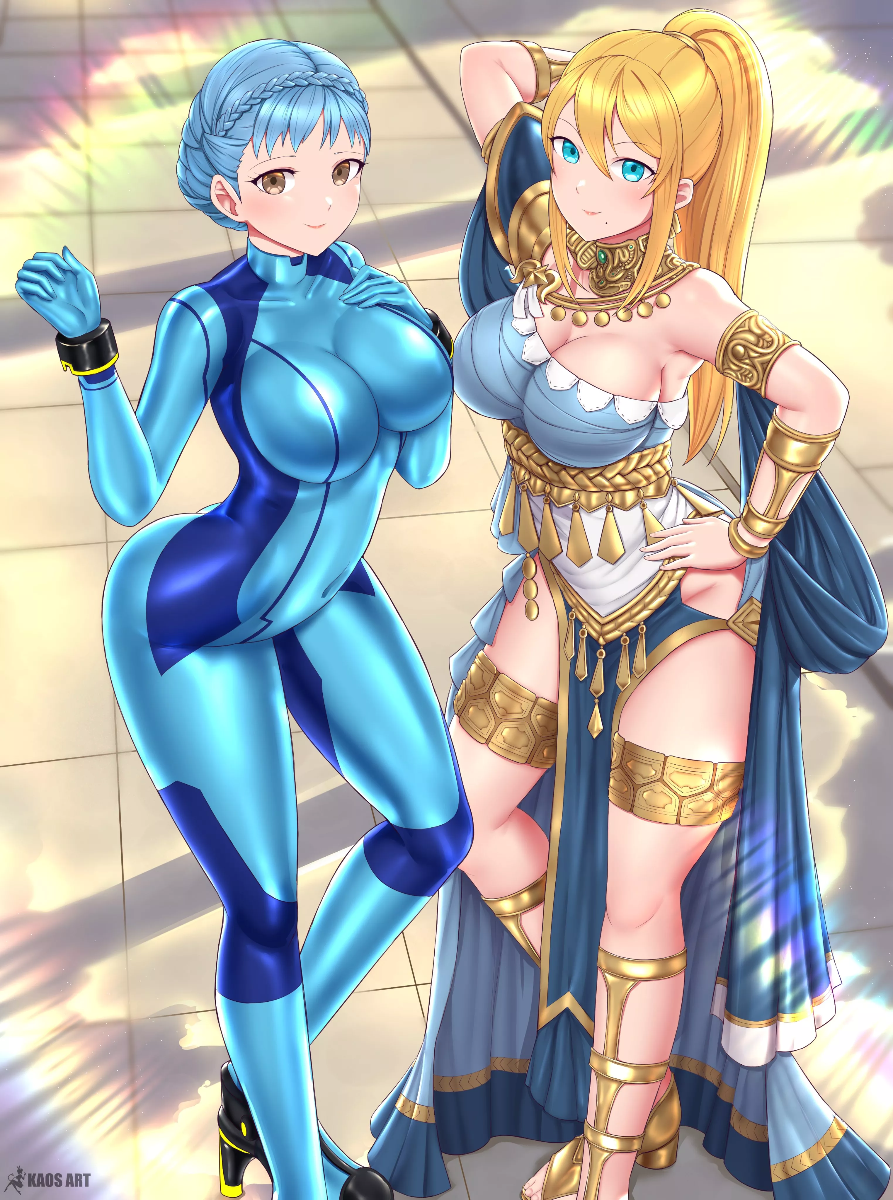 Samus and Marianne outfit swap (By @Kaos_ArtGX) [Commission]