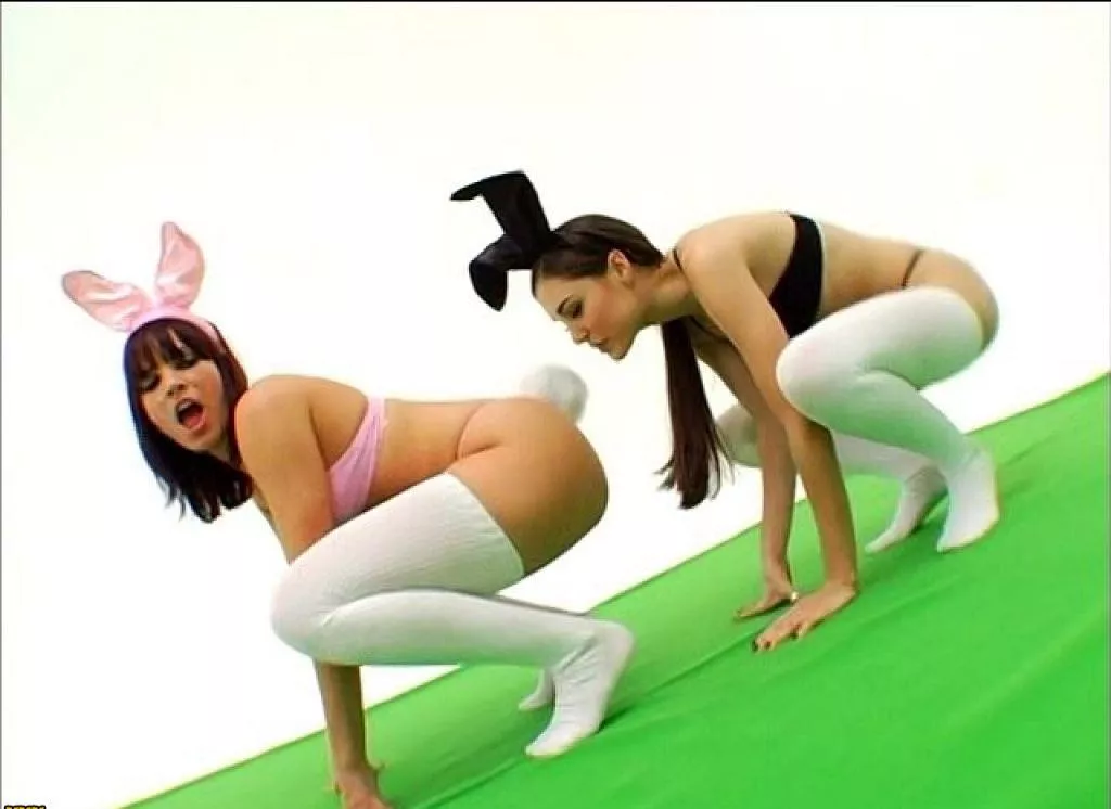 Sasha and Dana bunny hop