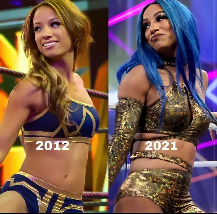 Sasha banks 9 years apart.still gorgeous