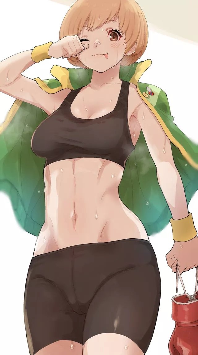 Satonaka Chie post-Workout [Persona 4]