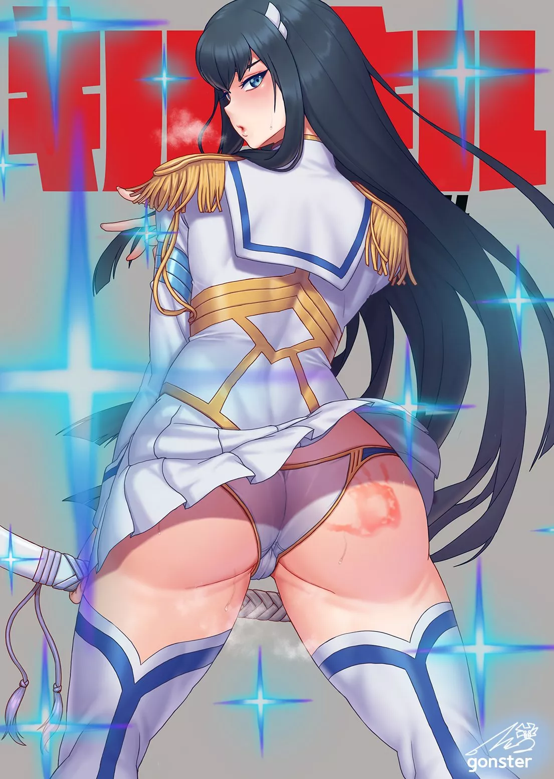 Satsuki Kiryuin - a cheeky slpa mark under her skirt (Gonster) [Kill la Kill]