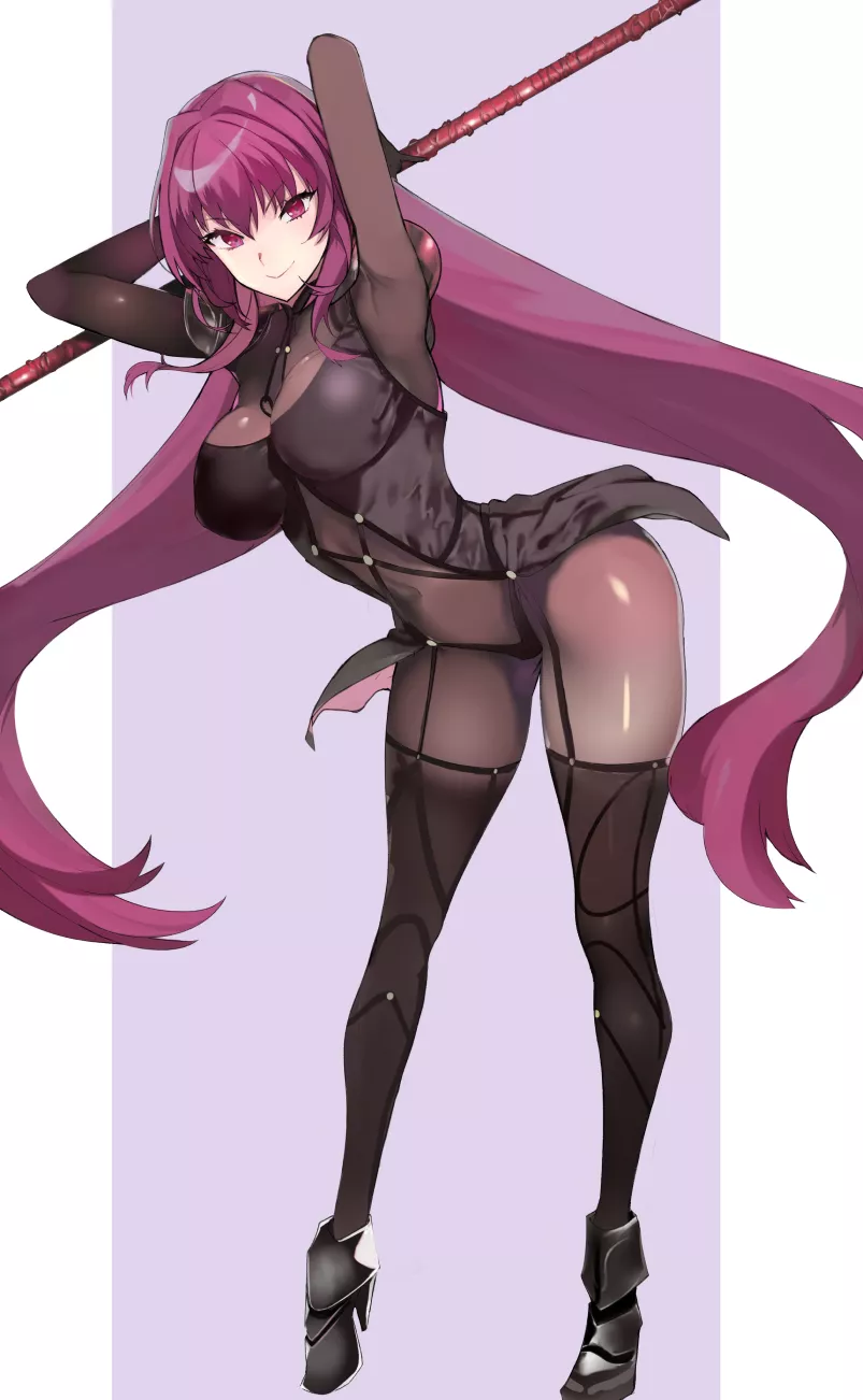 Scathach Arms Up Bent Over Bodysuit (Hareno Chiame) [Fate]