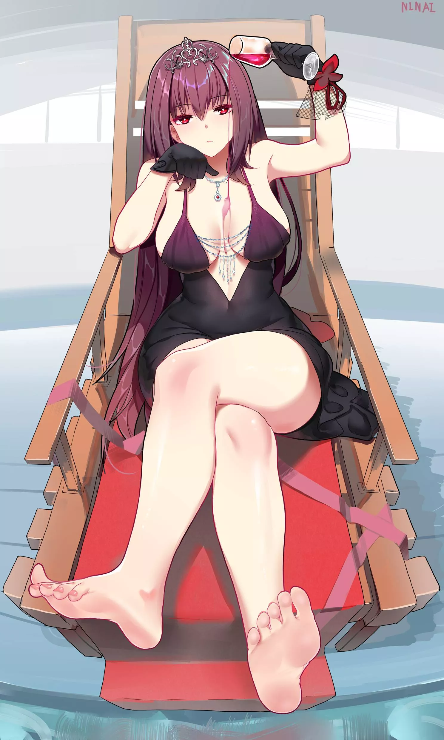 Scathach pouring some Wine