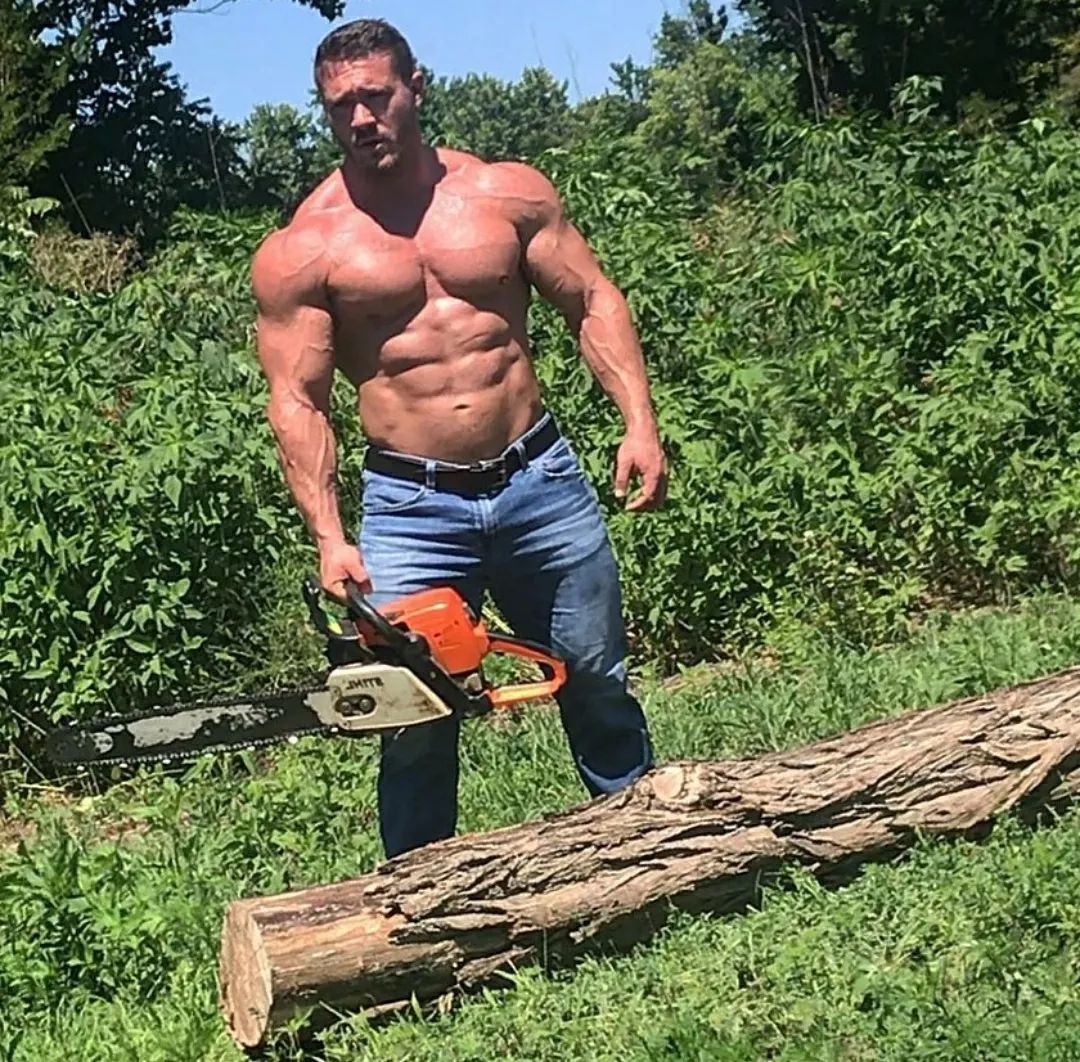 Scott Holliday doing yard work