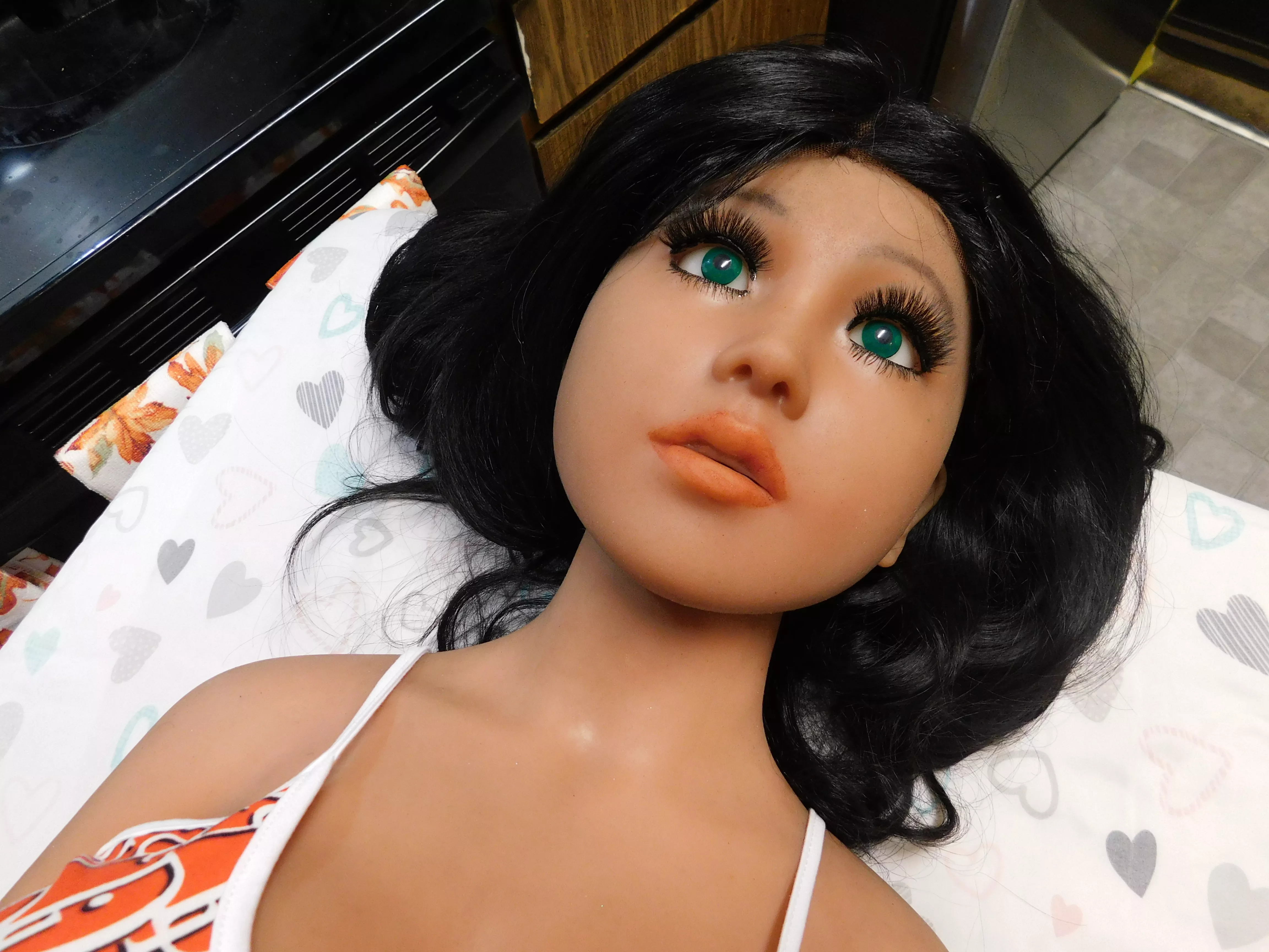 Second 100% Human Hair Wig And New Green Eye Contacts For My Leila.