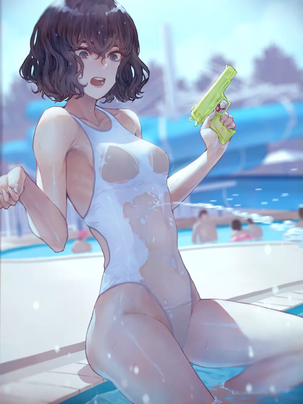 See-Through Swimsuit Surprise At The Pool (Kaoming) [Original]