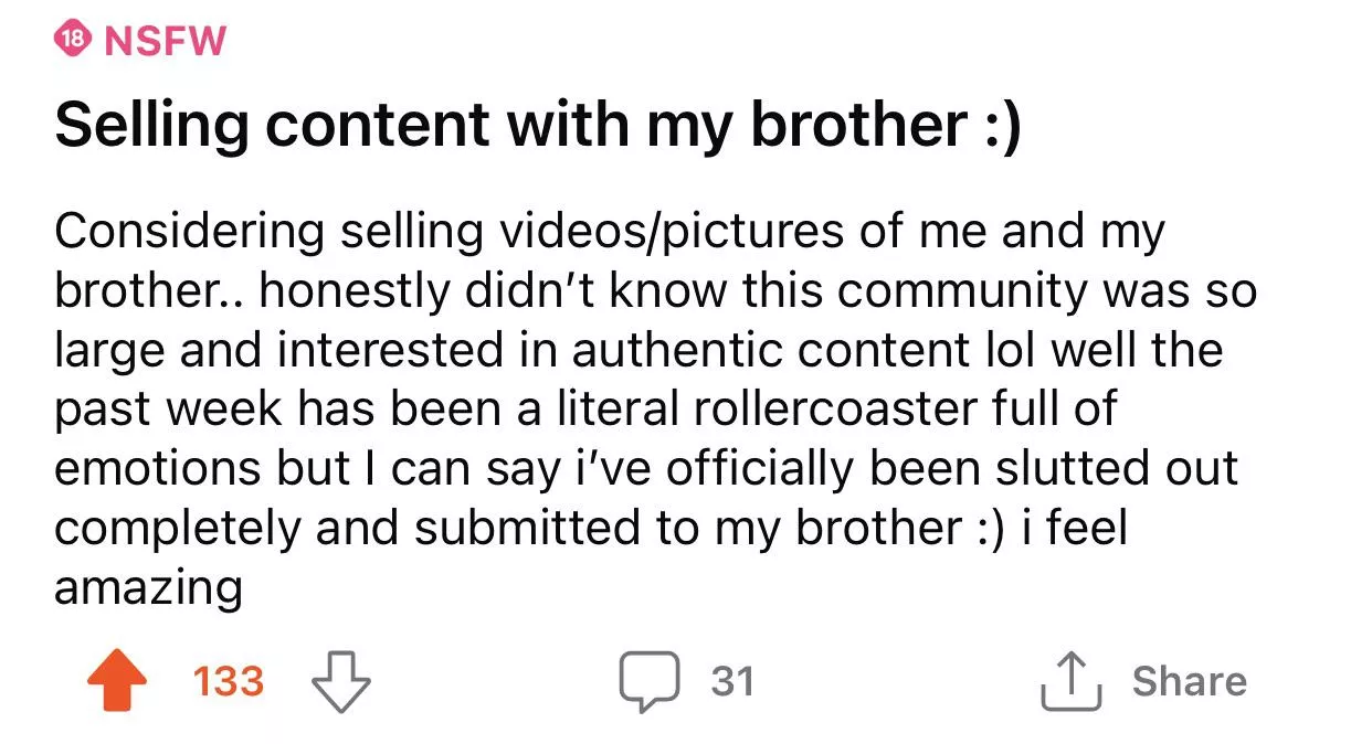 Selling content with my brother :)